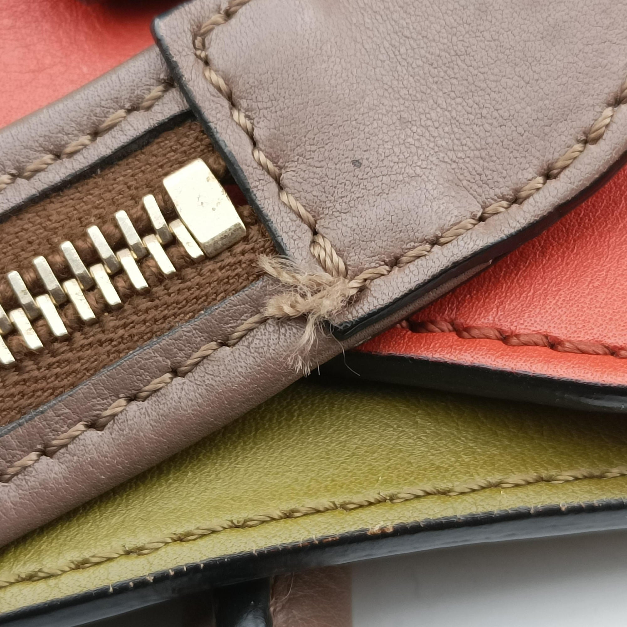Pre-owned Valentino Rockstud Orange × Gray Leather  shoulderbag | stylenewstar