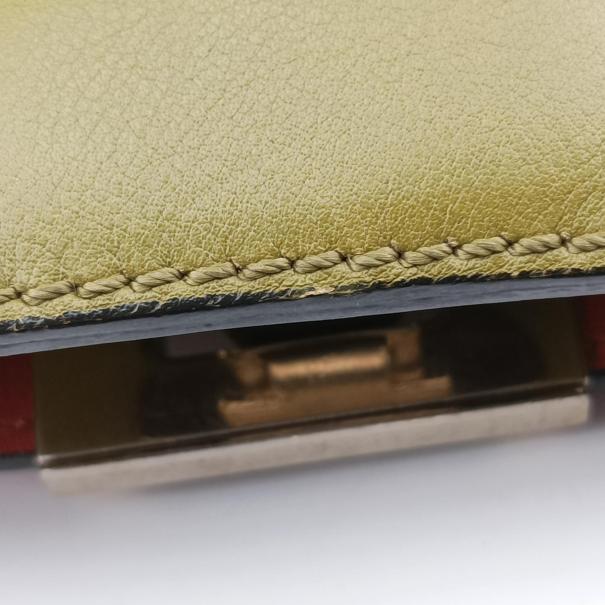 Pre-owned Valentino Rockstud Orange × Gray Leather  shoulderbag | stylenewstar