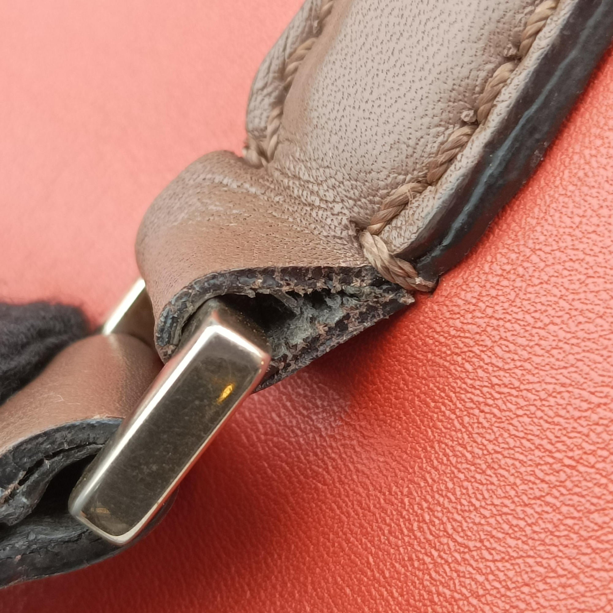 Pre-owned Valentino Rockstud Orange × Gray Leather  shoulderbag | stylenewstar