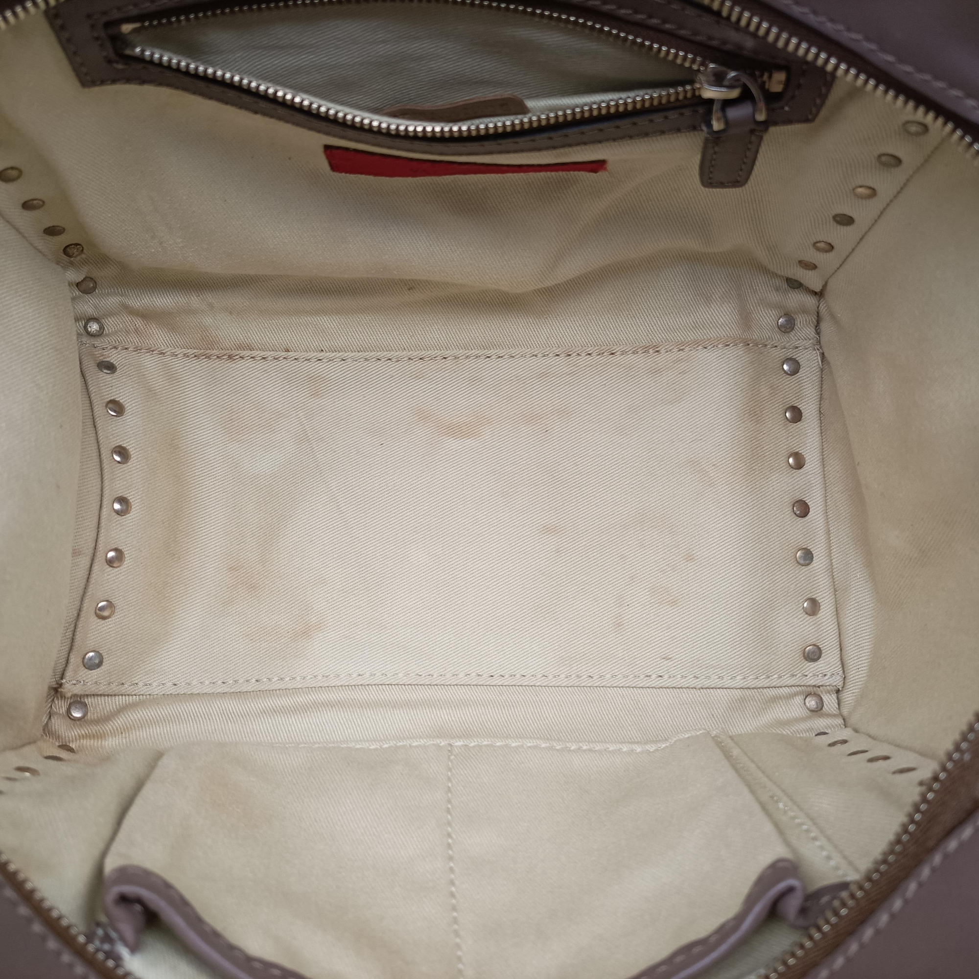 Pre-owned Valentino Rockstud Orange × Gray Leather  shoulderbag | stylenewstar