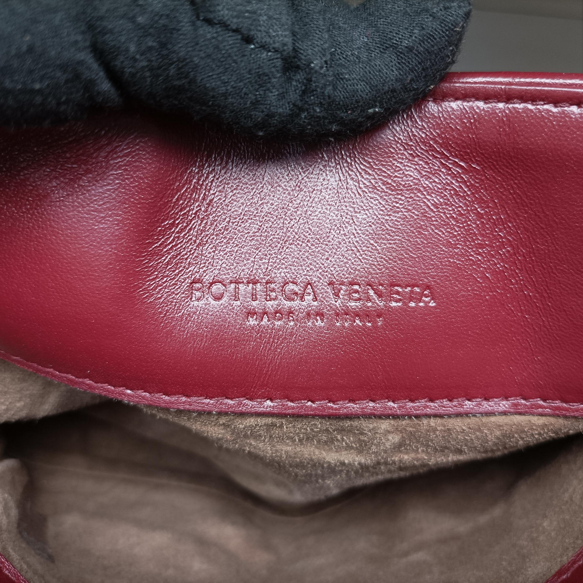 Pre-owned Bottega Veneta Intrecciato Olimpia Burgundy lambskin  shoulderbag | stylenewstar