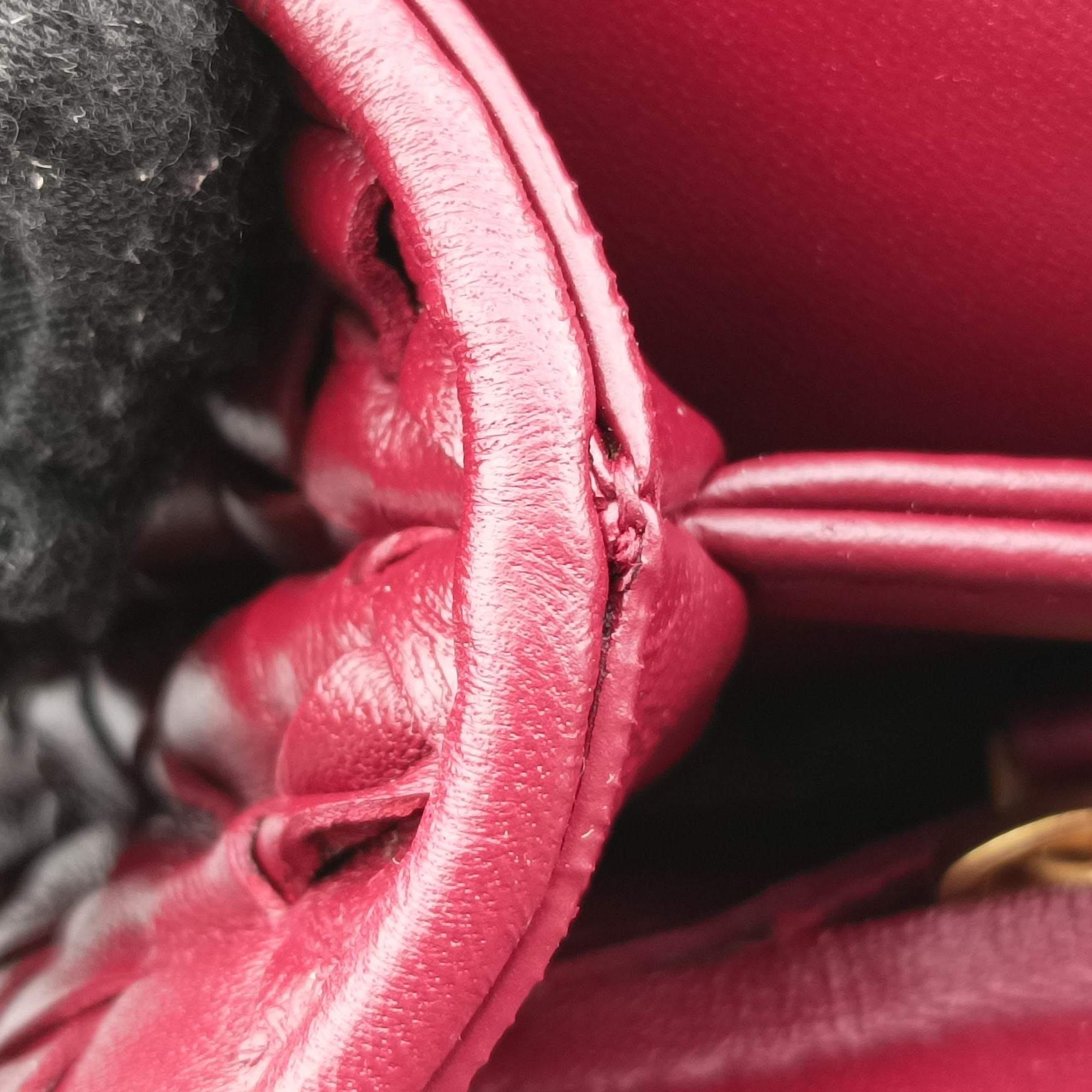 Pre-owned Bottega Veneta Intrecciato Olimpia Burgundy lambskin  shoulderbag | stylenewstar