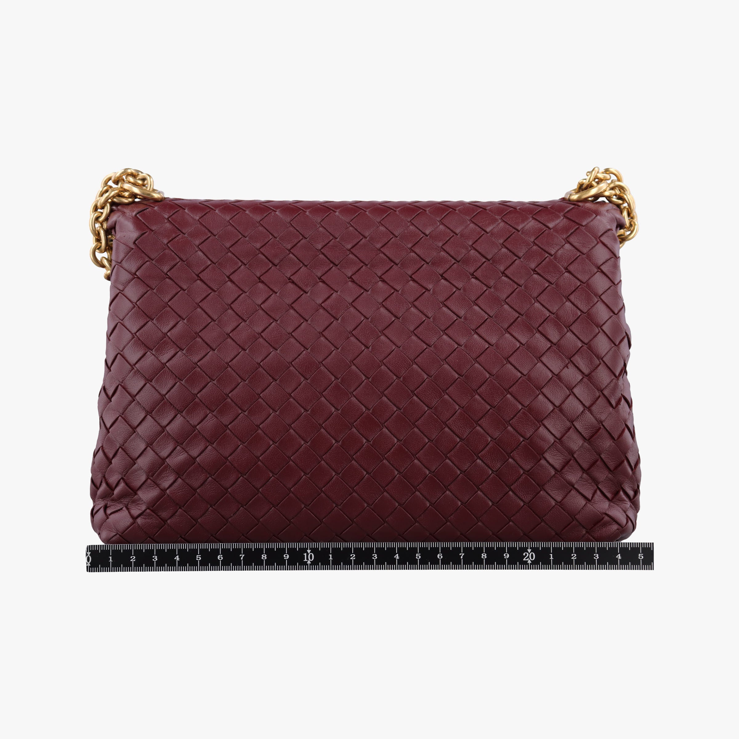Pre-owned Bottega Veneta Intrecciato Olimpia Burgundy lambskin  shoulderbag | stylenewstar