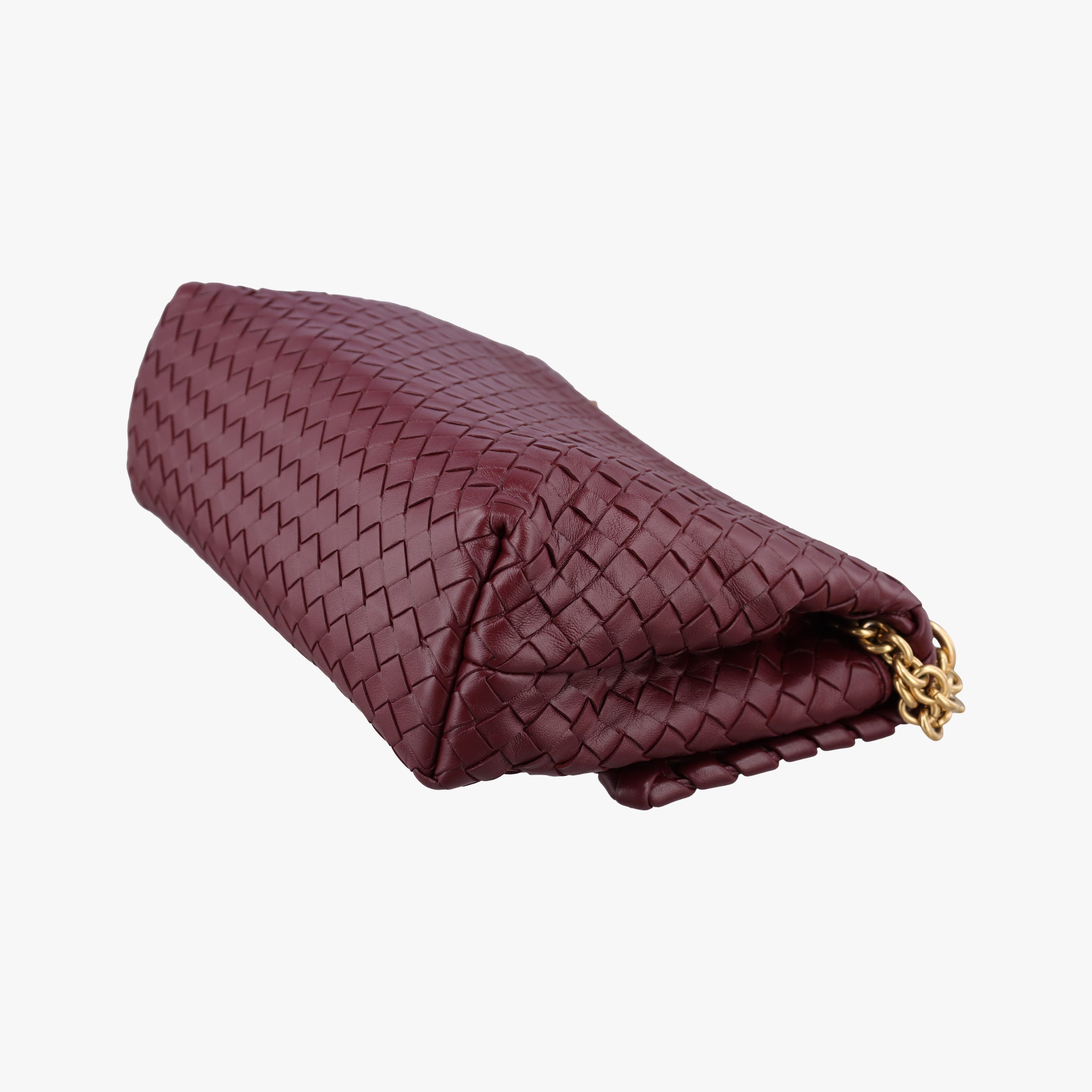 Pre-owned Bottega Veneta Intrecciato Olimpia Burgundy lambskin  shoulderbag | stylenewstar