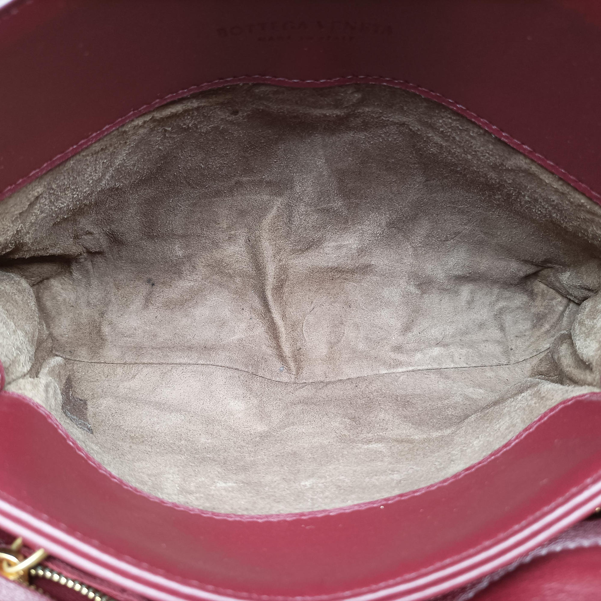 Pre-owned Bottega Veneta Intrecciato Olimpia Burgundy lambskin  shoulderbag | stylenewstar
