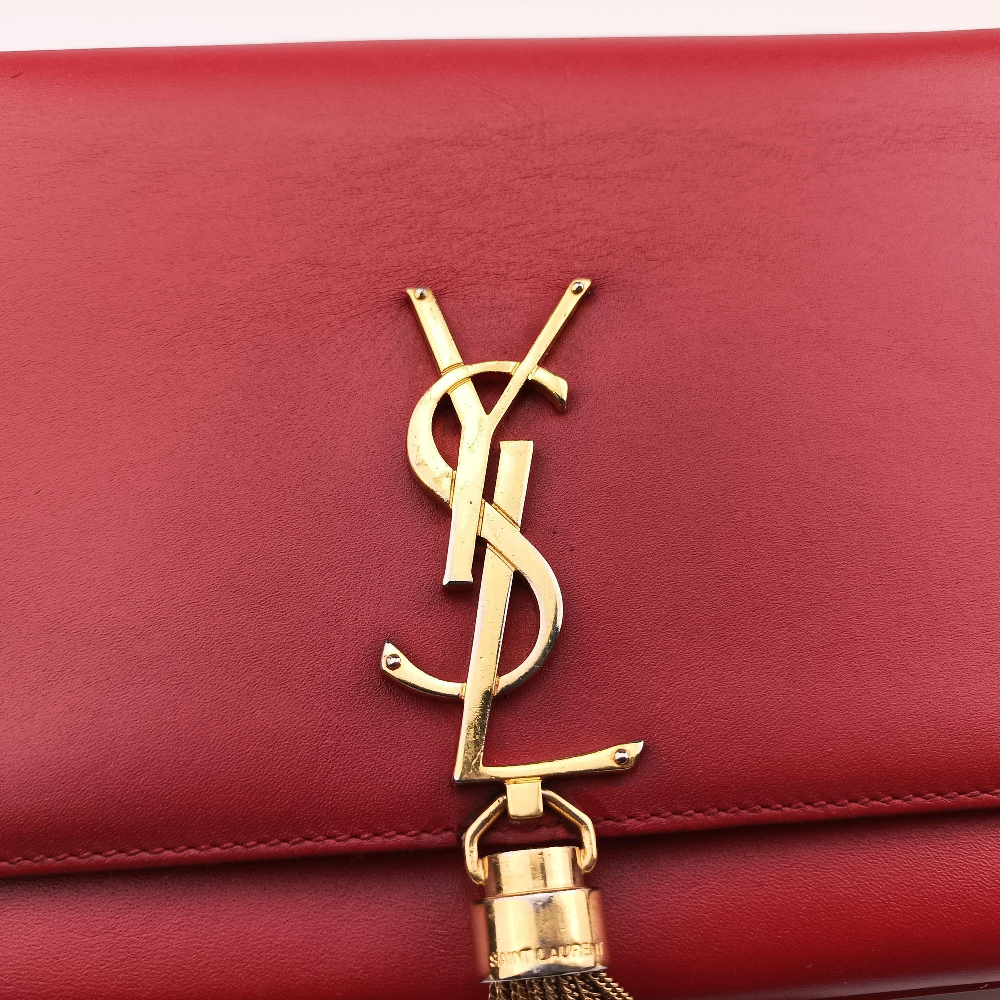 Pre-owned Yves Saint Laurent KATE Red Leather 354119 shoulderbag | stylenewstar