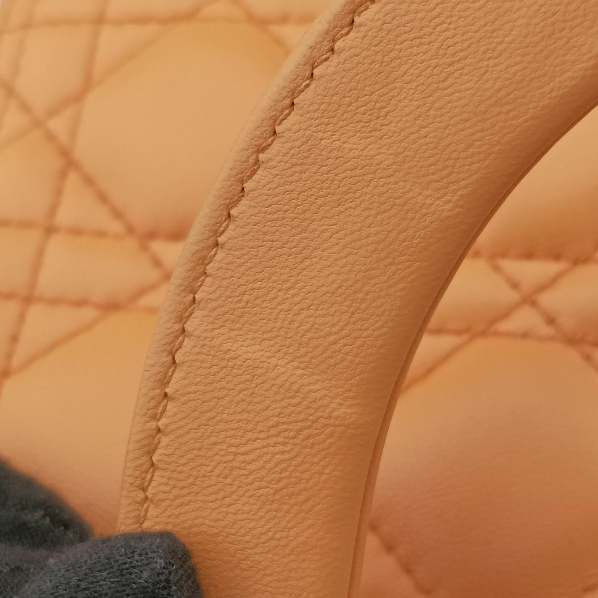 Secondhand Christian Dior Lady Dior Orange lambskin  handbag | stylenewstar