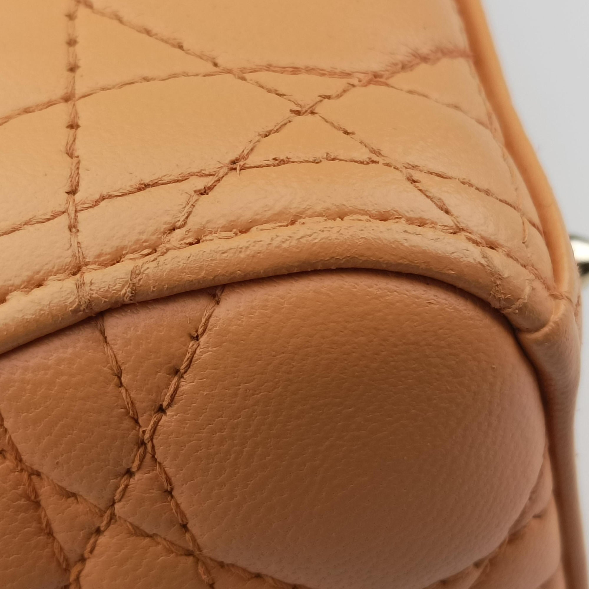 Secondhand Christian Dior Lady Dior Orange lambskin  handbag | stylenewstar