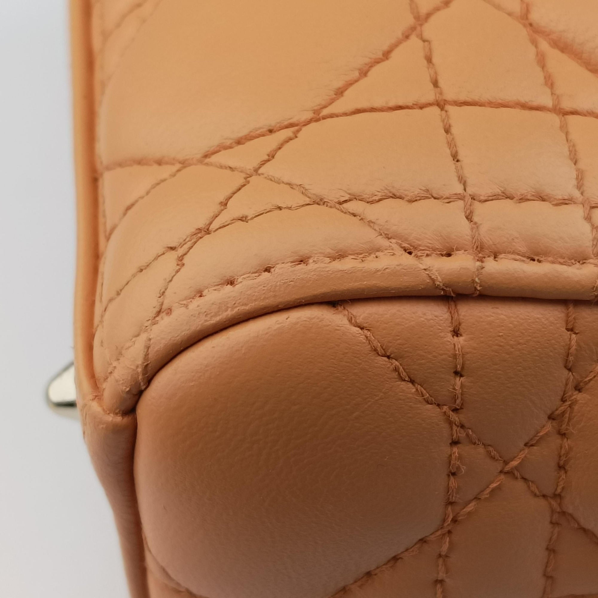 Secondhand Christian Dior Lady Dior Orange lambskin  handbag | stylenewstar