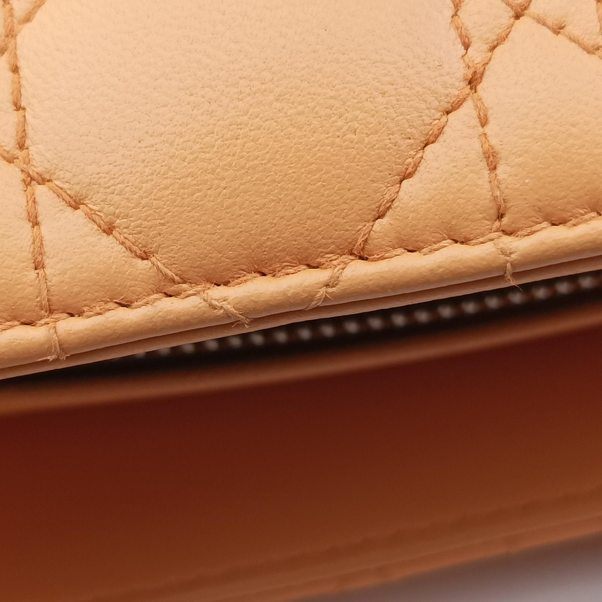 Secondhand Christian Dior Lady Dior Orange lambskin  handbag | stylenewstar