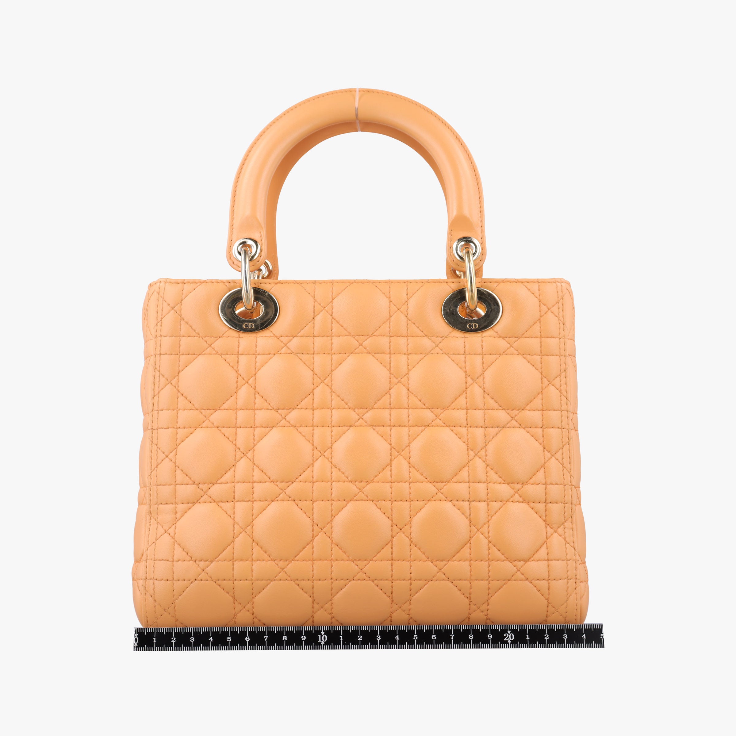 Secondhand Christian Dior Lady Dior Orange lambskin  handbag | stylenewstar