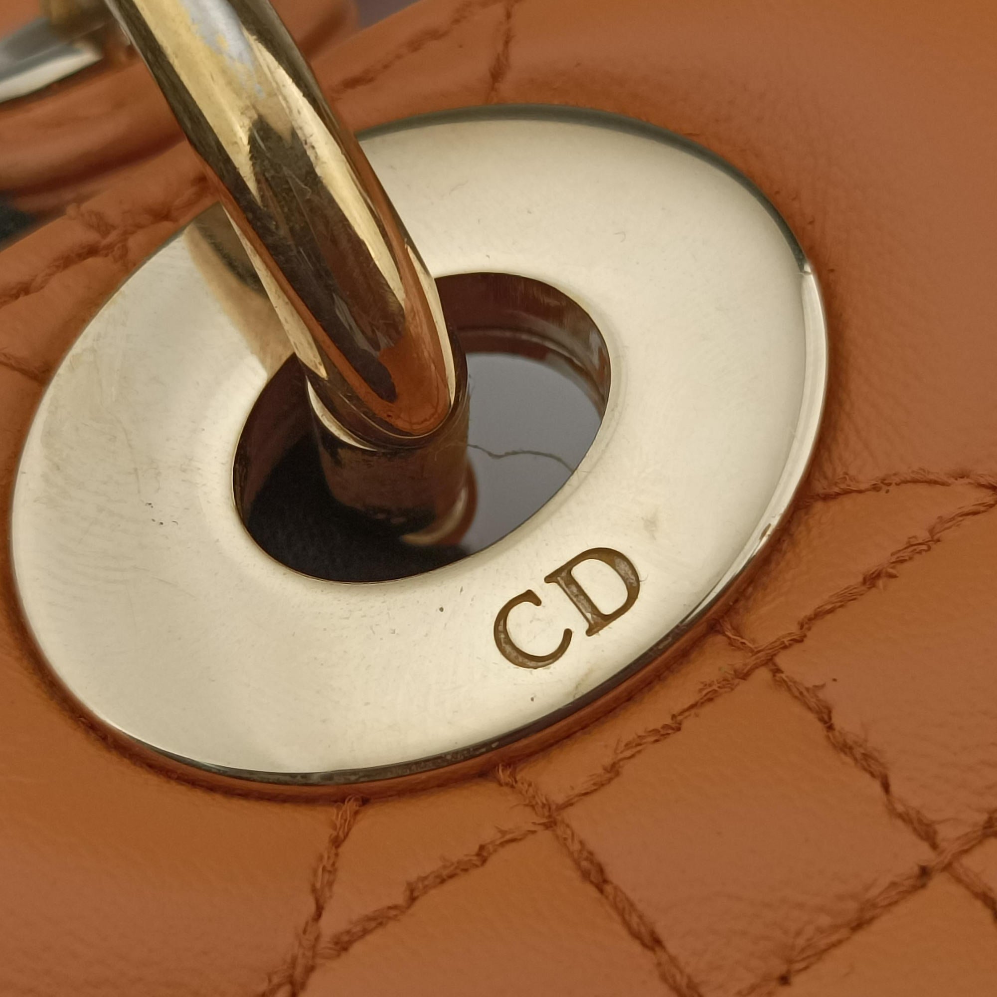 Secondhand Christian Dior Lady Dior Orange lambskin  handbag | stylenewstar