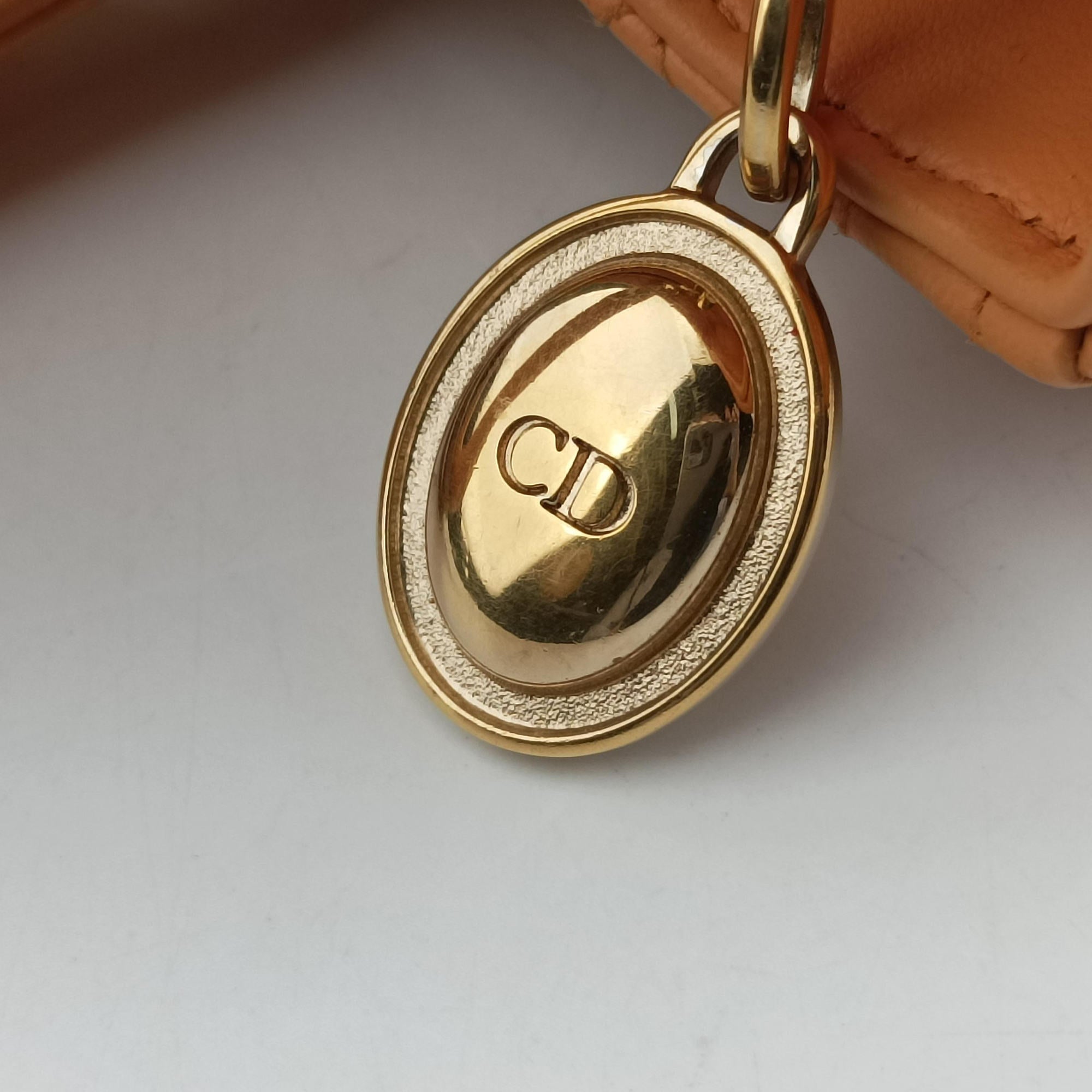 Secondhand Christian Dior Lady Dior Orange lambskin  handbag | stylenewstar