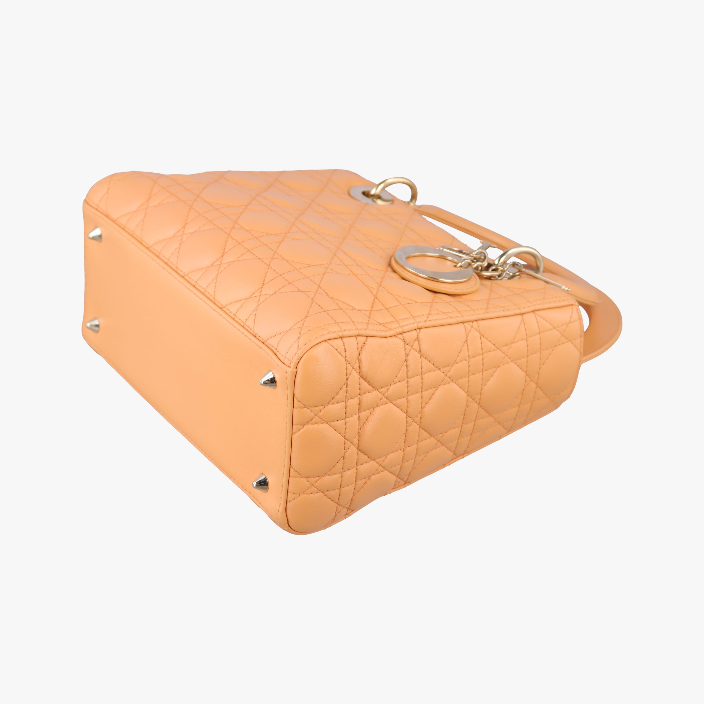 Secondhand Christian Dior Lady Dior Orange lambskin  handbag | stylenewstar