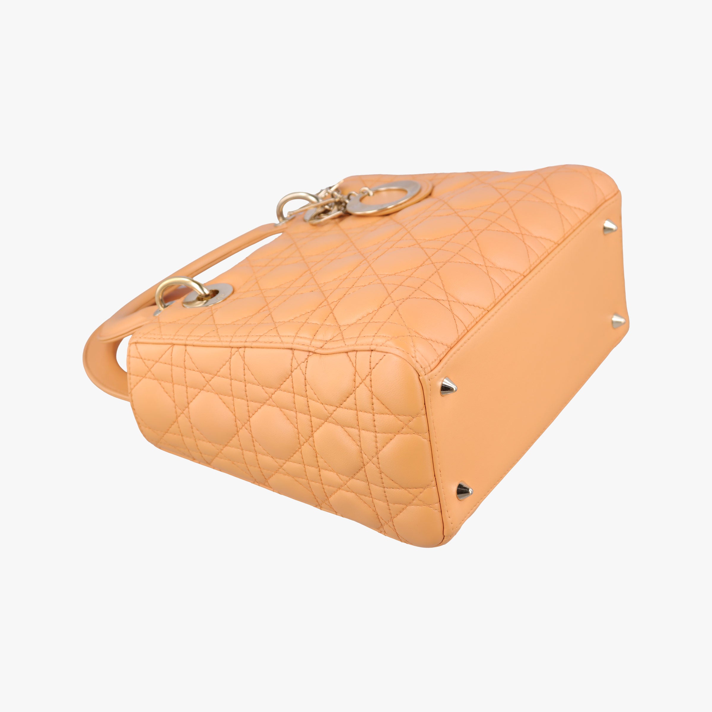 Secondhand Christian Dior Lady Dior Orange lambskin  handbag | stylenewstar