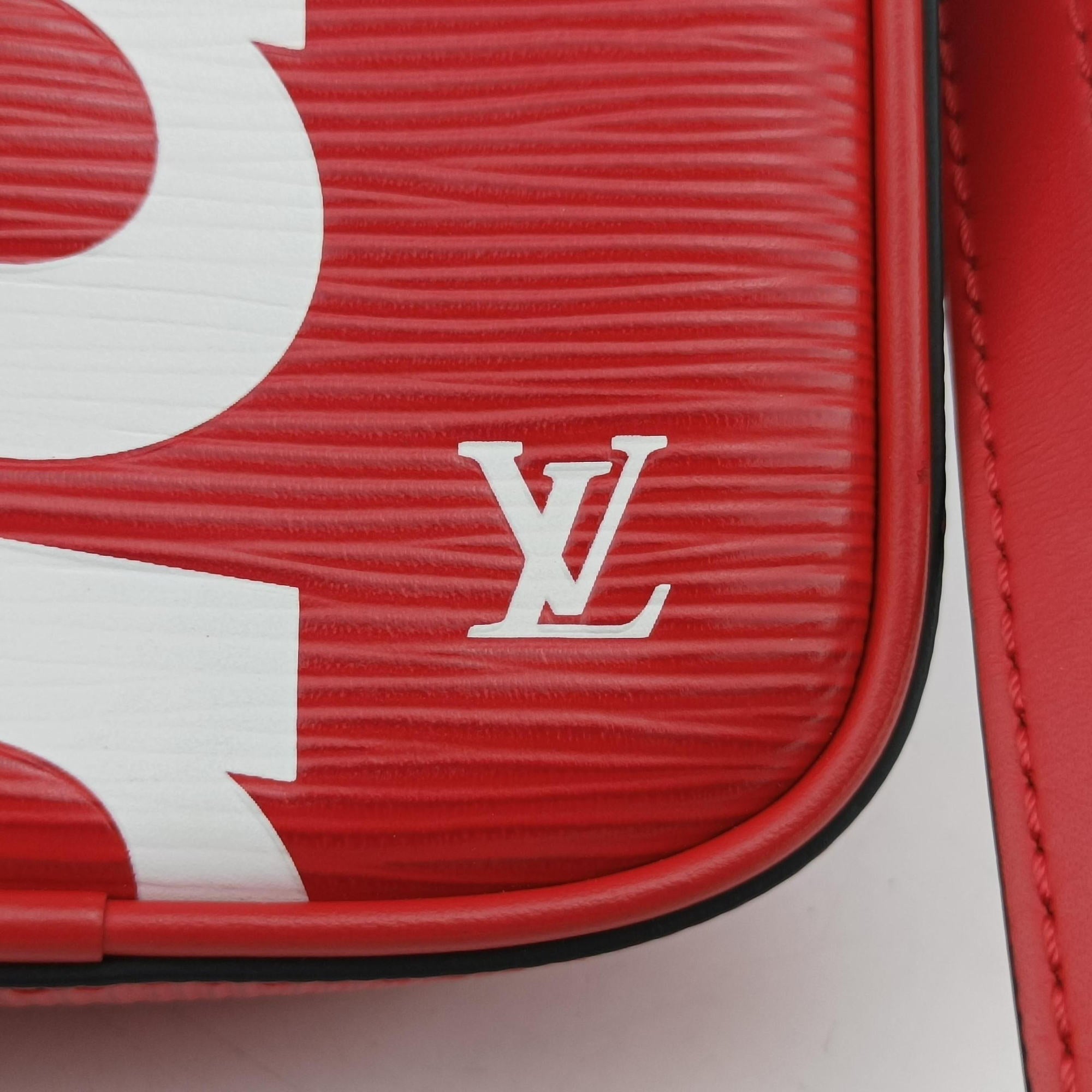 Pre-owned Louis Vuitton Danube PPM Supreme Collaboration ROUGE×white Epi M53434 shoulderbag | stylenewstar