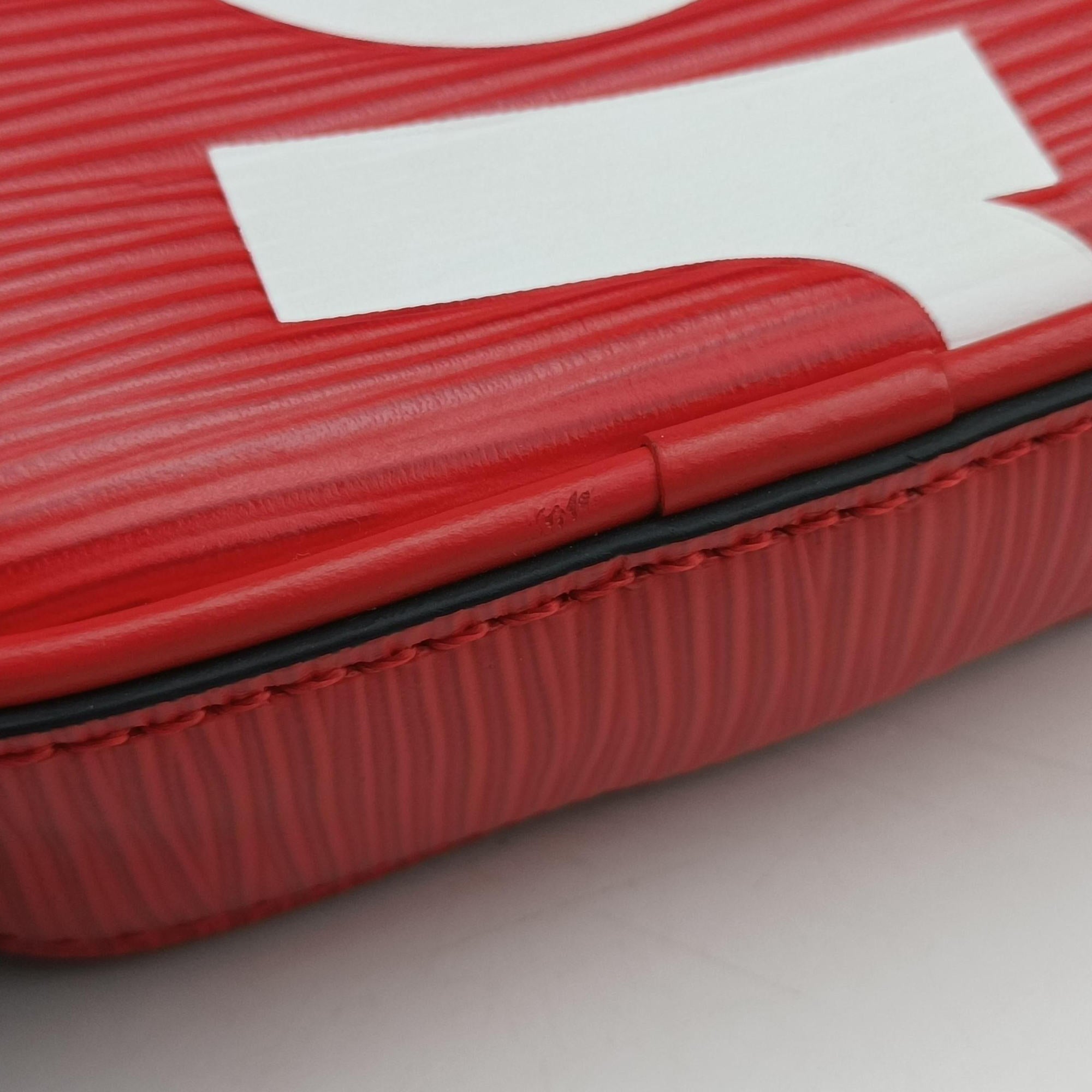 Pre-owned Louis Vuitton Danube PPM Supreme Collaboration ROUGE×white Epi M53434 shoulderbag | stylenewstar