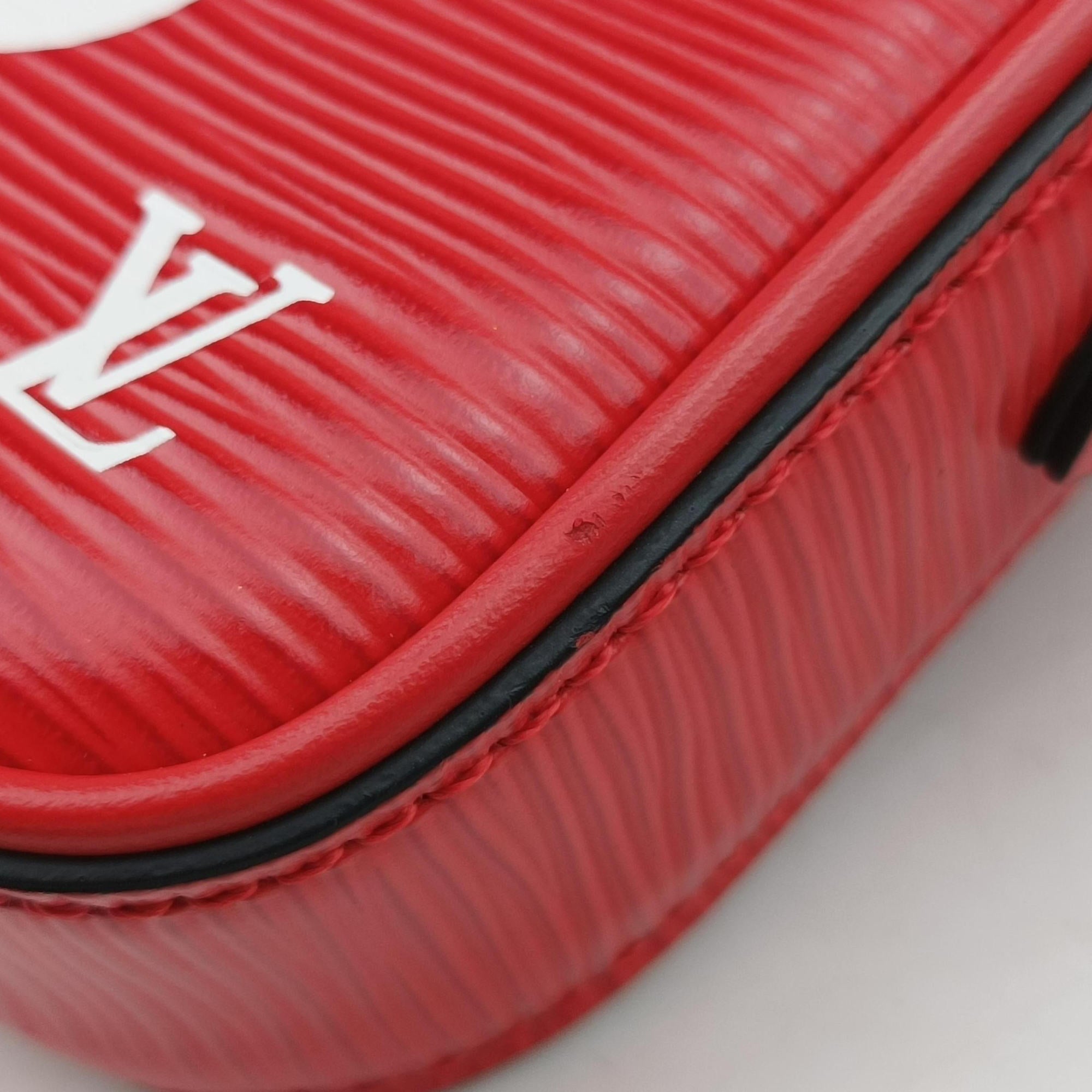 Pre-owned Louis Vuitton Danube PPM Supreme Collaboration ROUGE×white Epi M53434 shoulderbag | stylenewstar