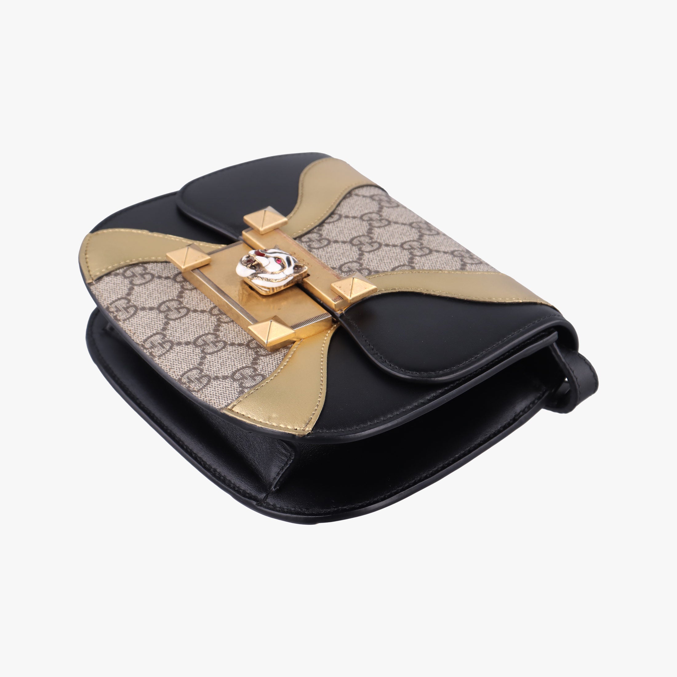 Vintage Gucci Osiride beige×Black×Golden PVC coated canvas×leather 500781 shoulderbag | stylenewstar