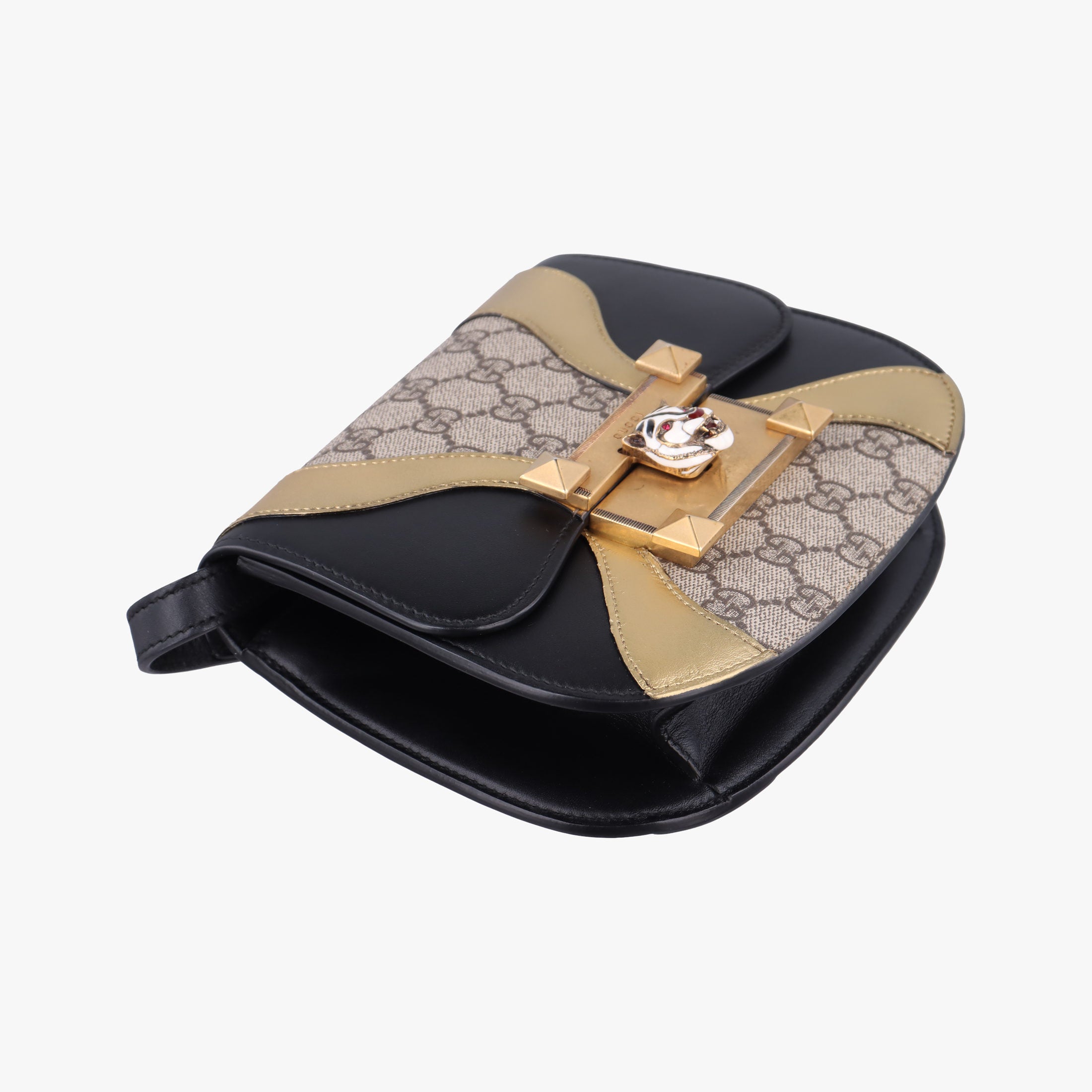 Vintage Gucci Osiride beige×Black×Golden PVC coated canvas×leather 500781 shoulderbag | stylenewstar