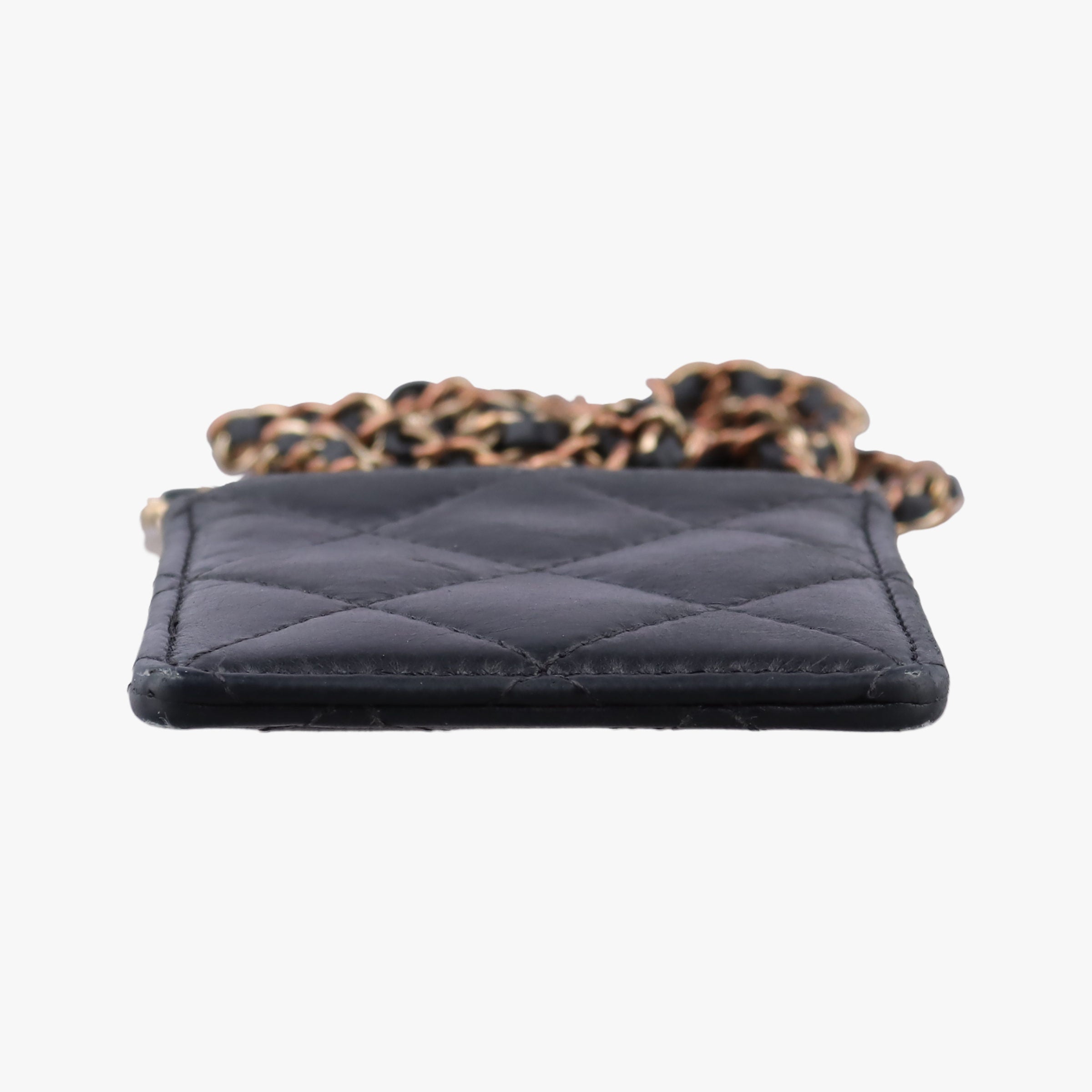 Vintage Chanel CC Logo Matelasse Card Case Black lambskin AP0711 shoulderbag | stylenewstar