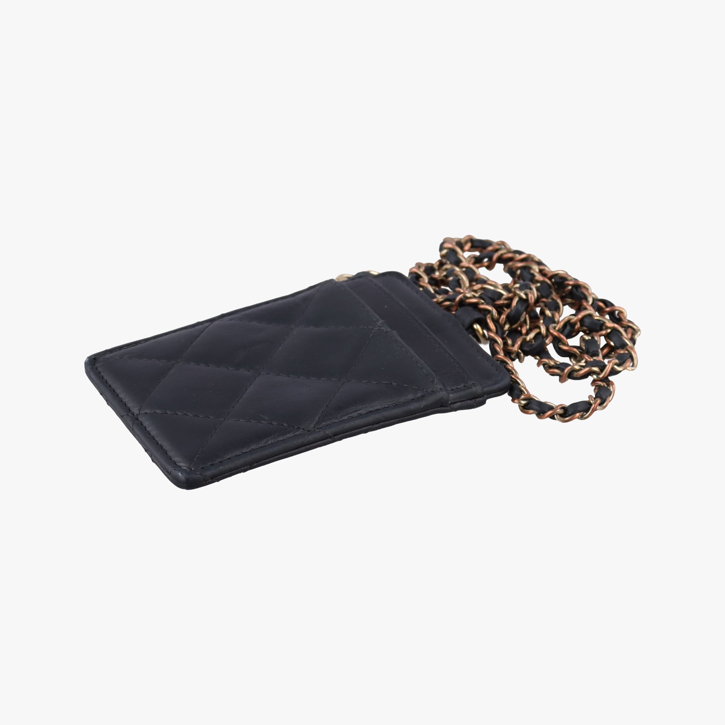 Vintage Chanel CC Logo Matelasse Card Case Black lambskin AP0711 shoulderbag | stylenewstar
