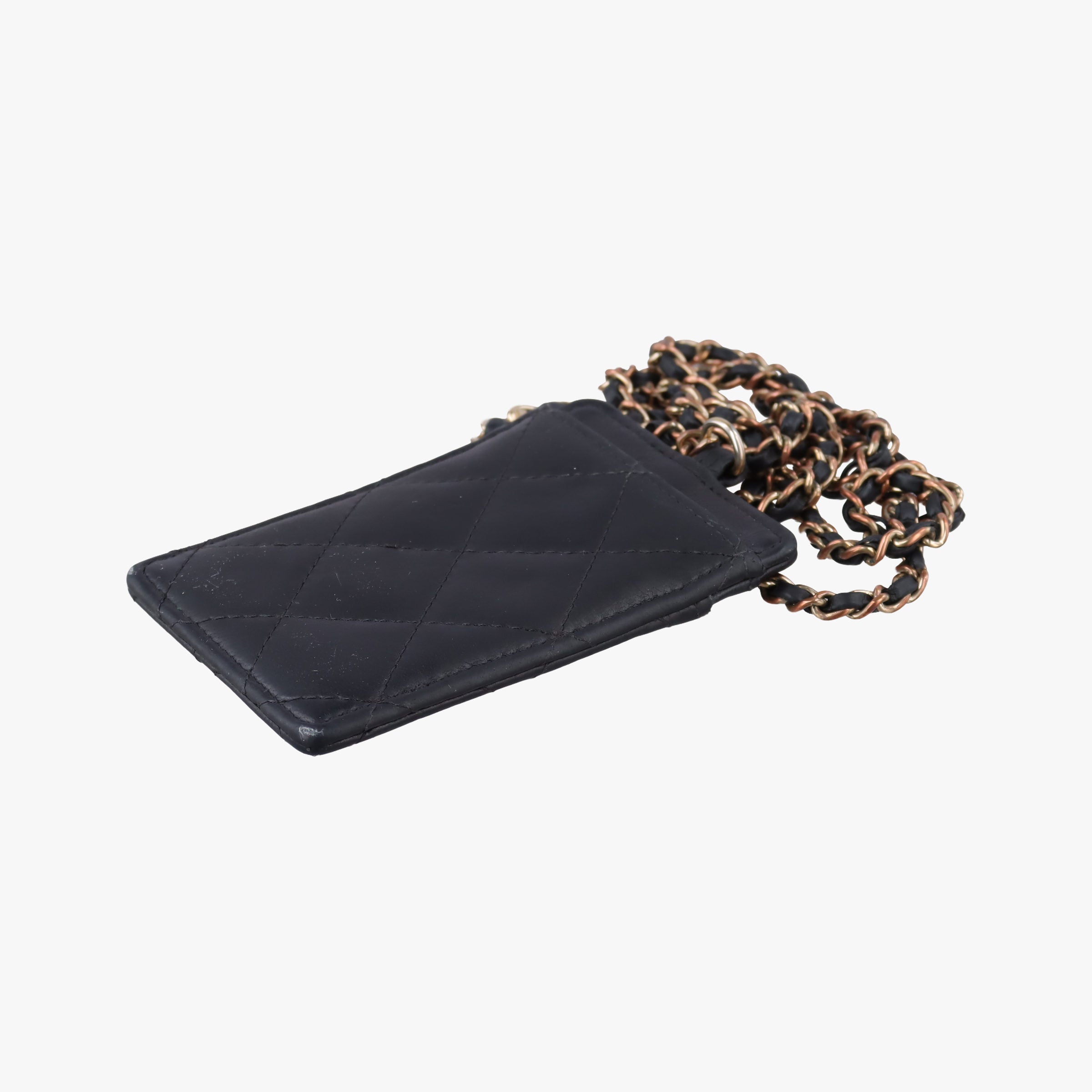 Vintage Chanel CC Logo Matelasse Card Case Black lambskin AP0711 shoulderbag | stylenewstar