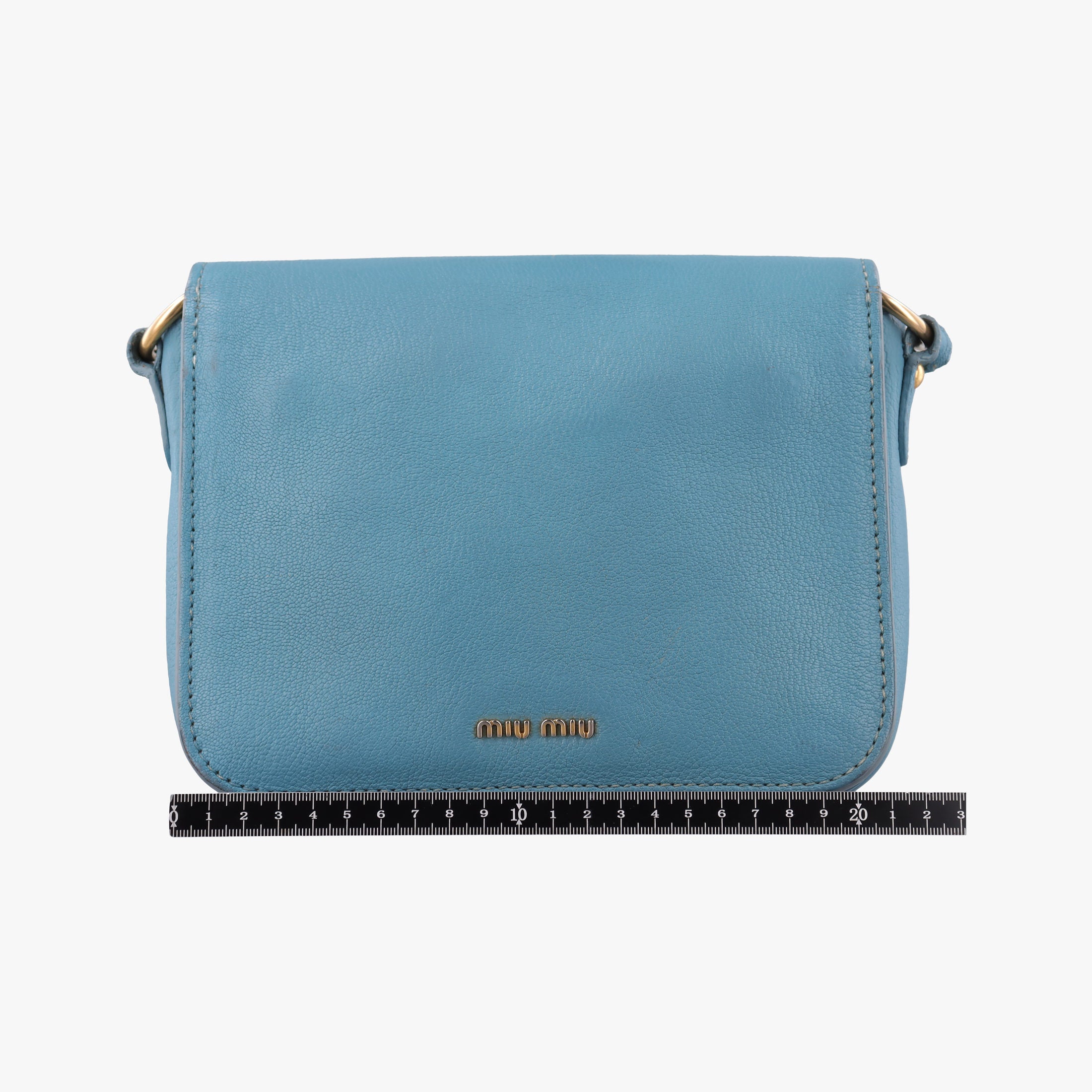 Pre-owned Miu Miu Push-Lock Flap Blue Leather  shoulderbag | stylenewstar
