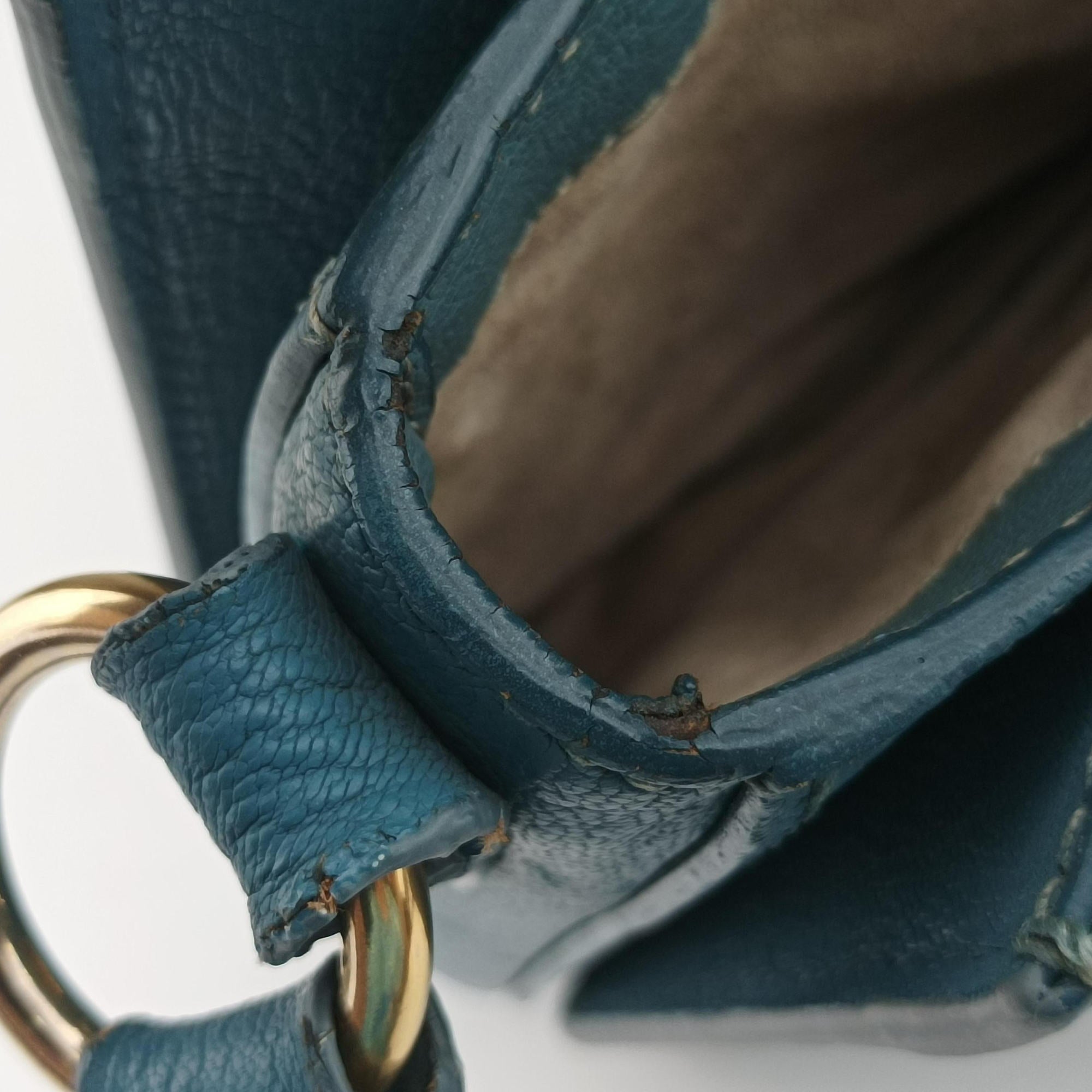 Pre-owned Miu Miu Push-Lock Flap Blue Leather  shoulderbag | stylenewstar