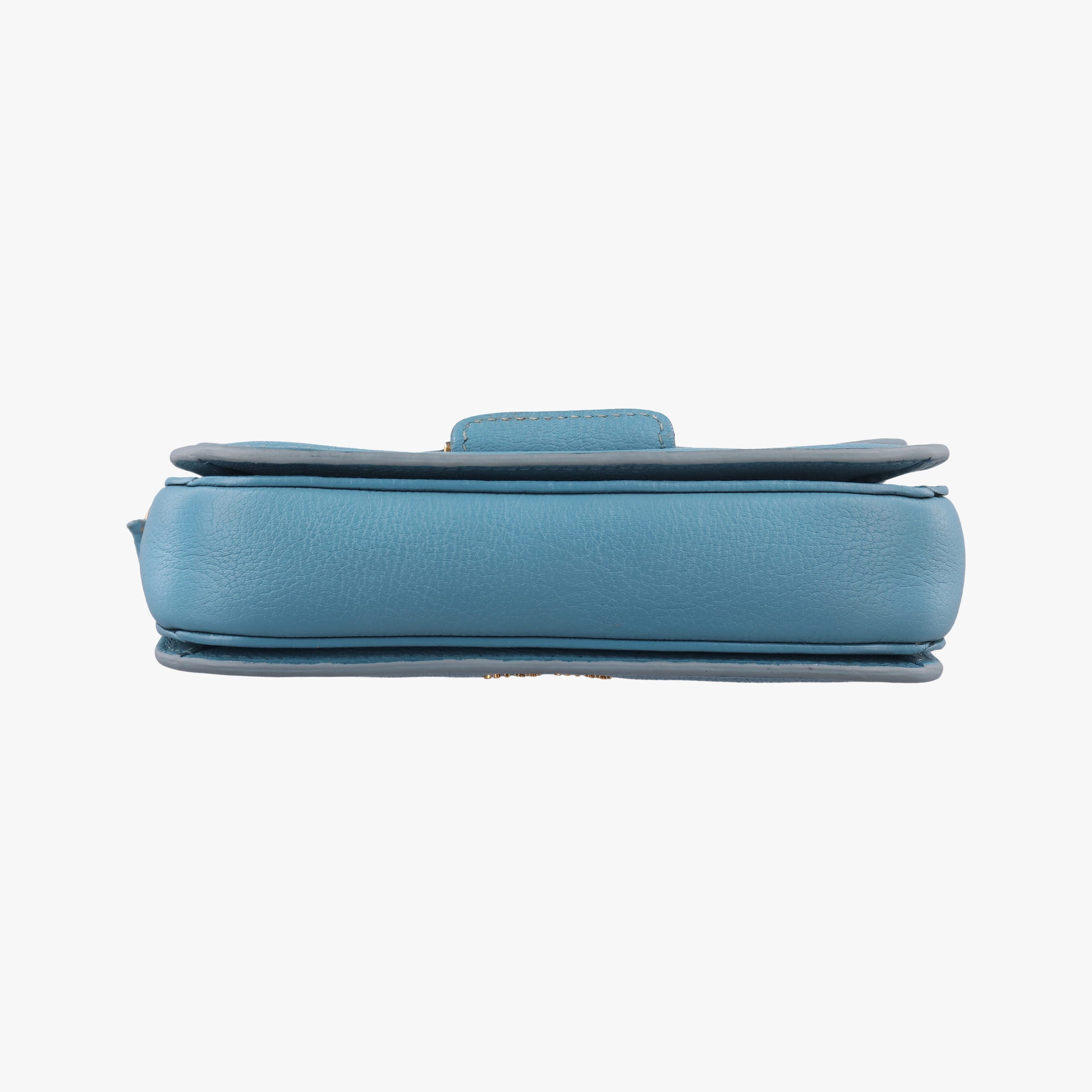 Pre-owned Miu Miu Push-Lock Flap Blue Leather  shoulderbag | stylenewstar