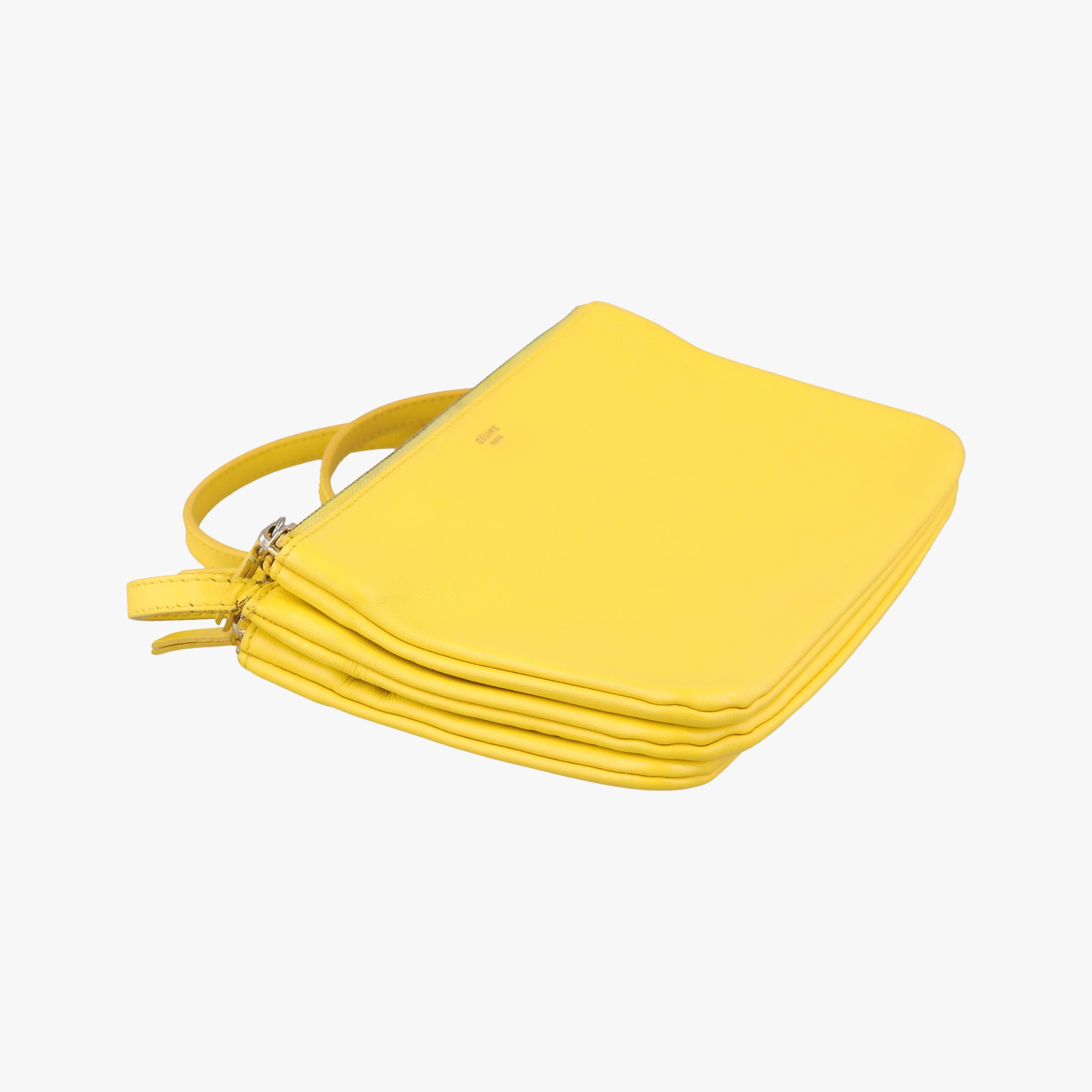 Pre-owned Celine TRIO Yellow Leather  shoulderbag | stylenewstar