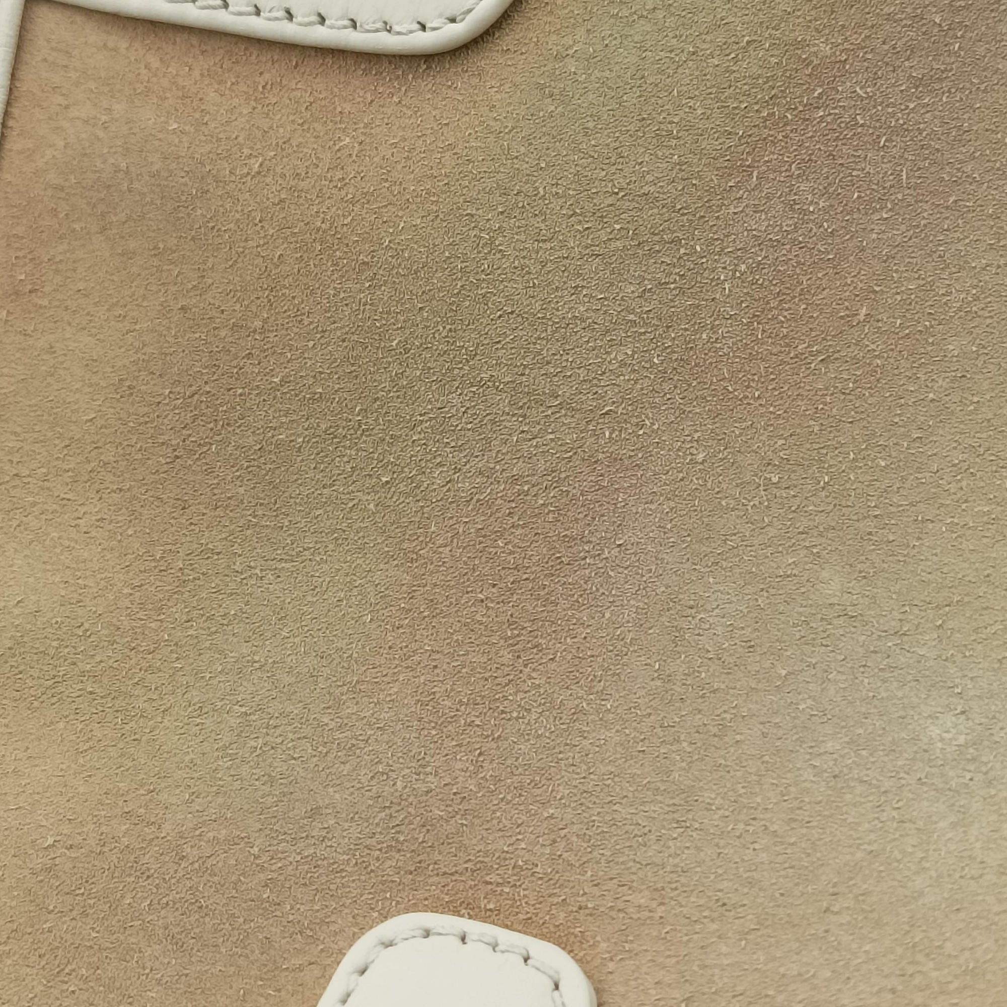 Secondhand Loewe Amazona White×Beige Suede×leather  handbag | stylenewstar