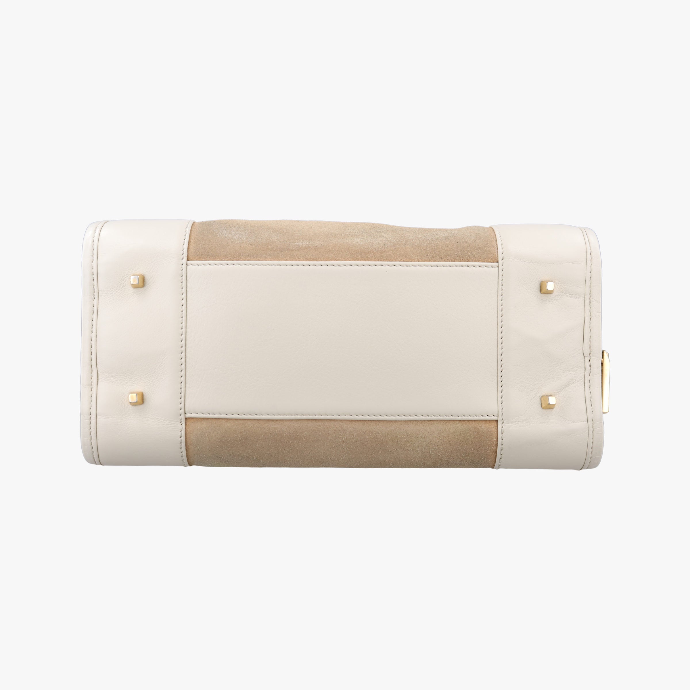 Secondhand Loewe Amazona White×Beige Suede×leather  handbag | stylenewstar