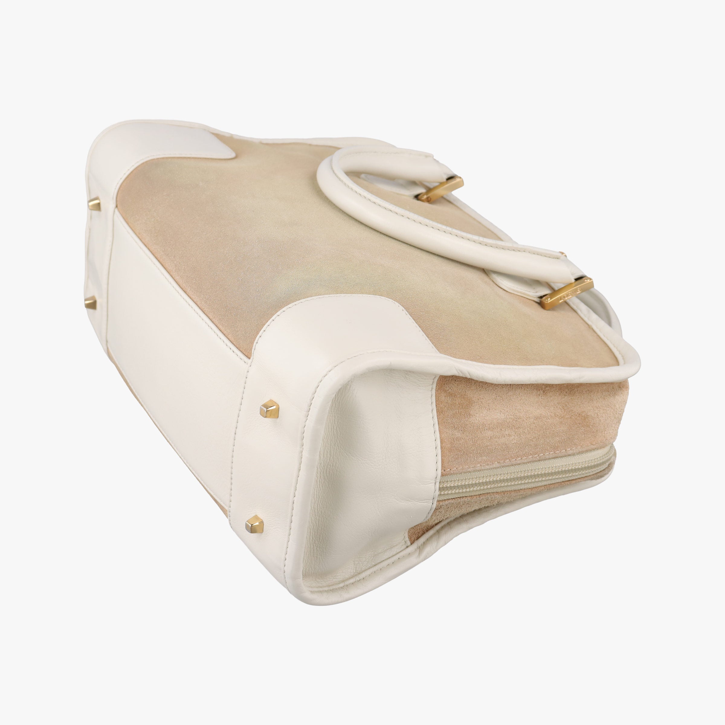 Secondhand Loewe Amazona White×Beige Suede×leather  handbag | stylenewstar