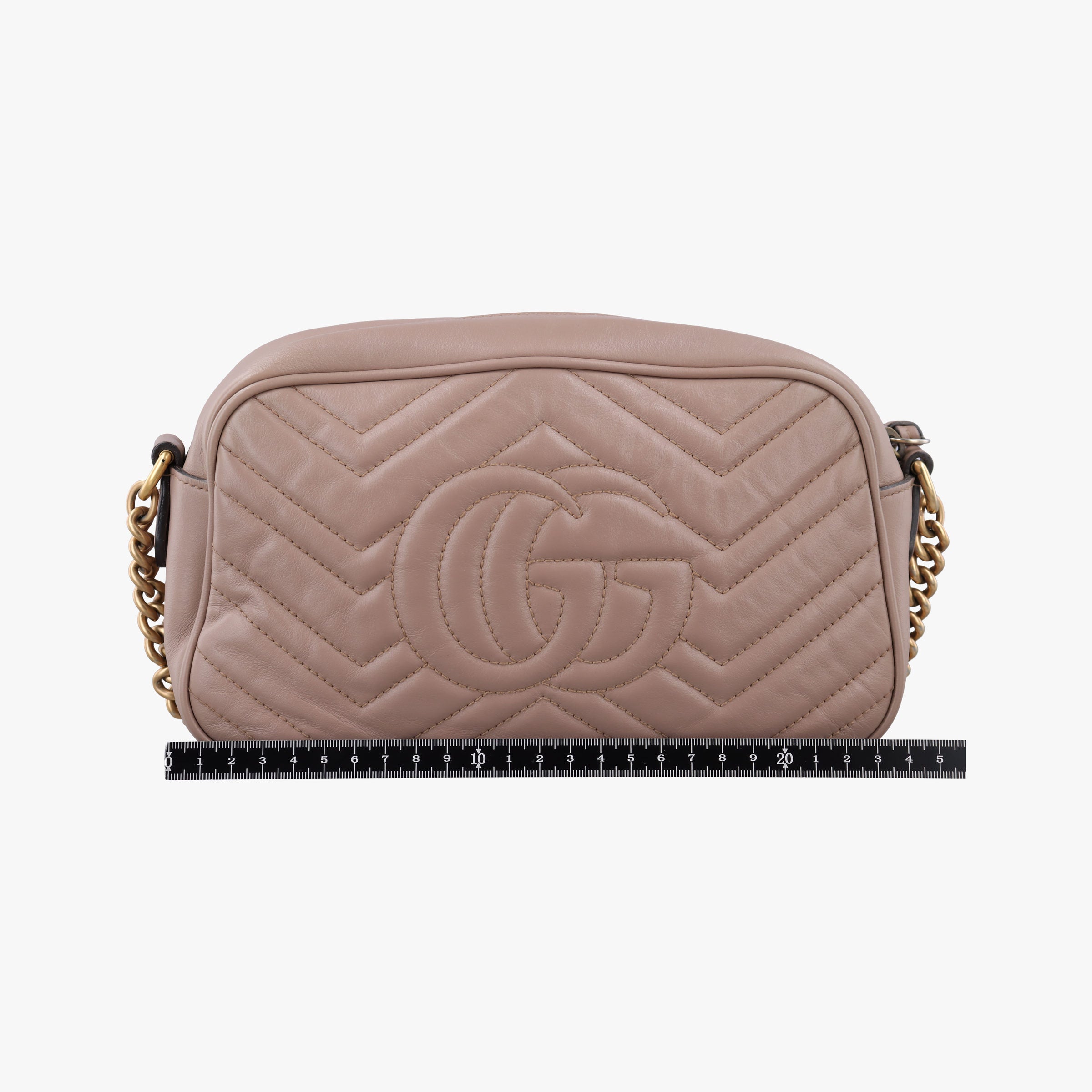 Pre-owned Gucci GG Marmont beige Leather 447632 shoulderbag | stylenewstar