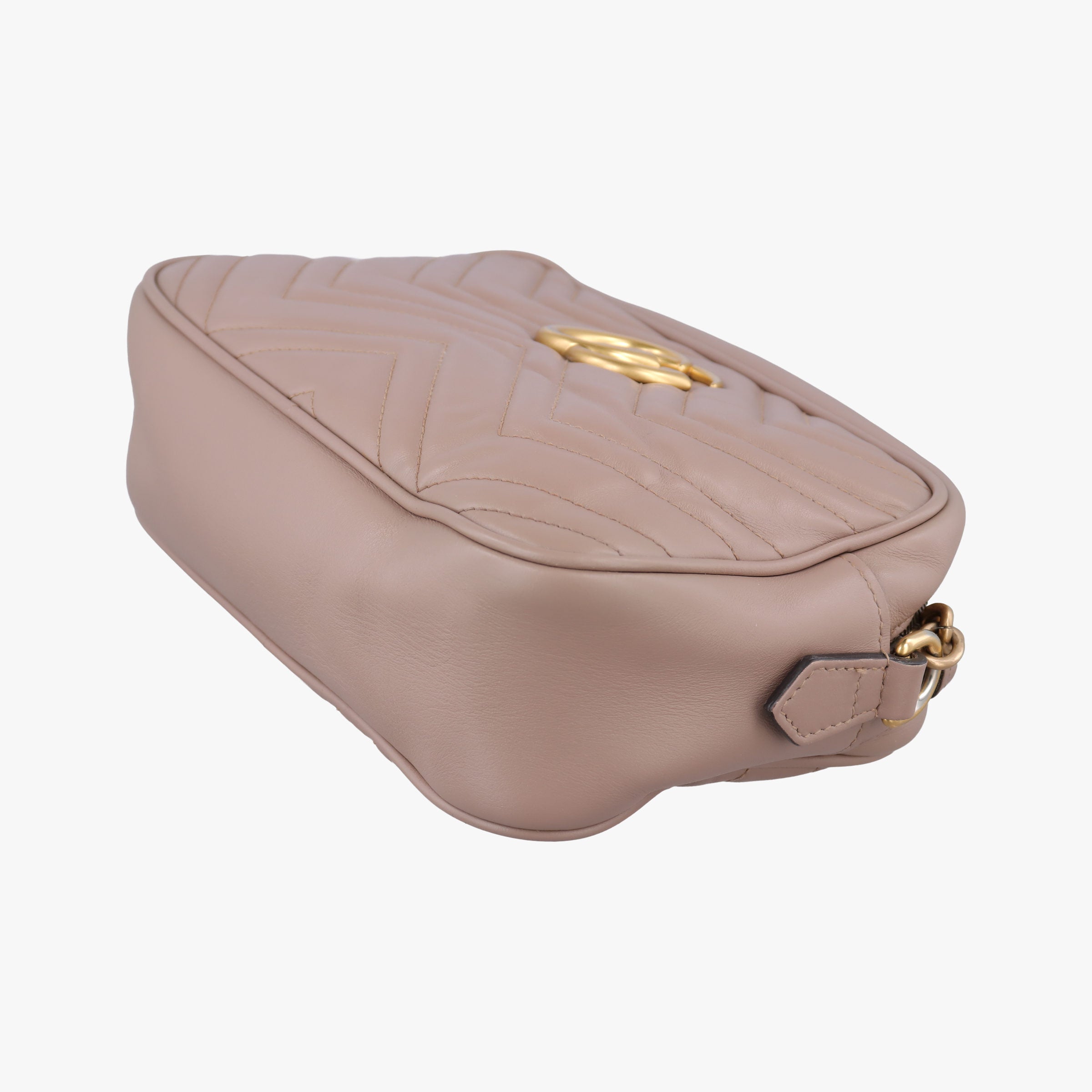 Pre-owned Gucci GG Marmont beige Leather 447632 shoulderbag | stylenewstar