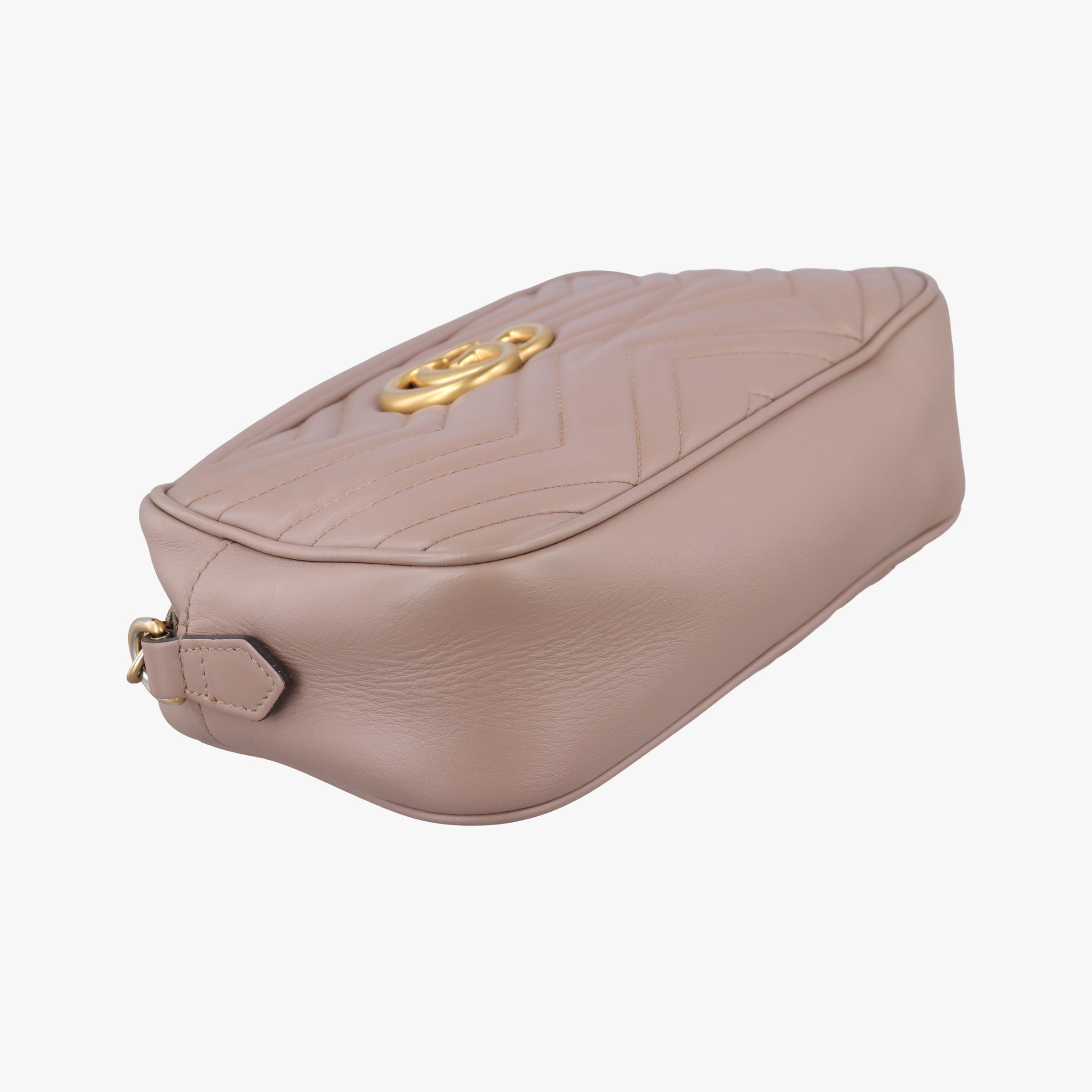 Pre-owned Gucci GG Marmont beige Leather 447632 shoulderbag | stylenewstar