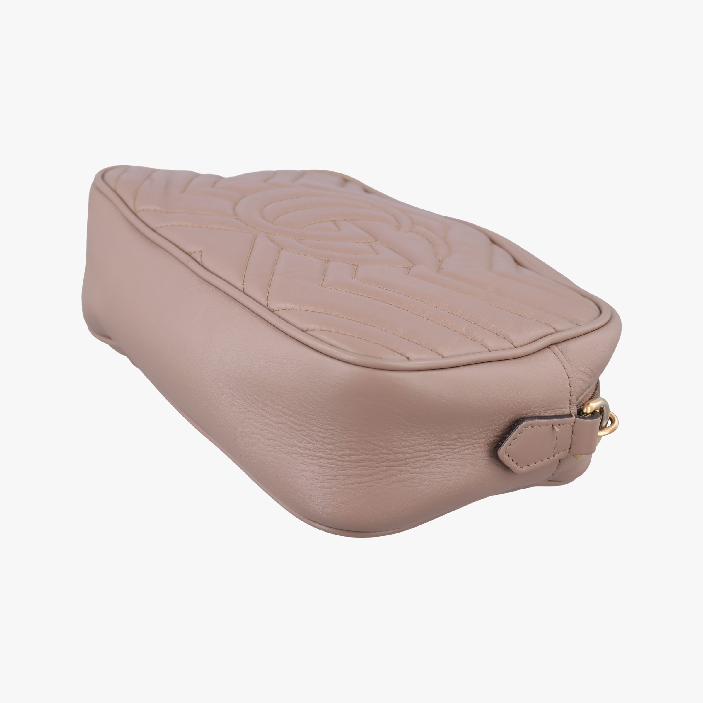 Pre-owned Gucci GG Marmont beige Leather 447632 shoulderbag | stylenewstar