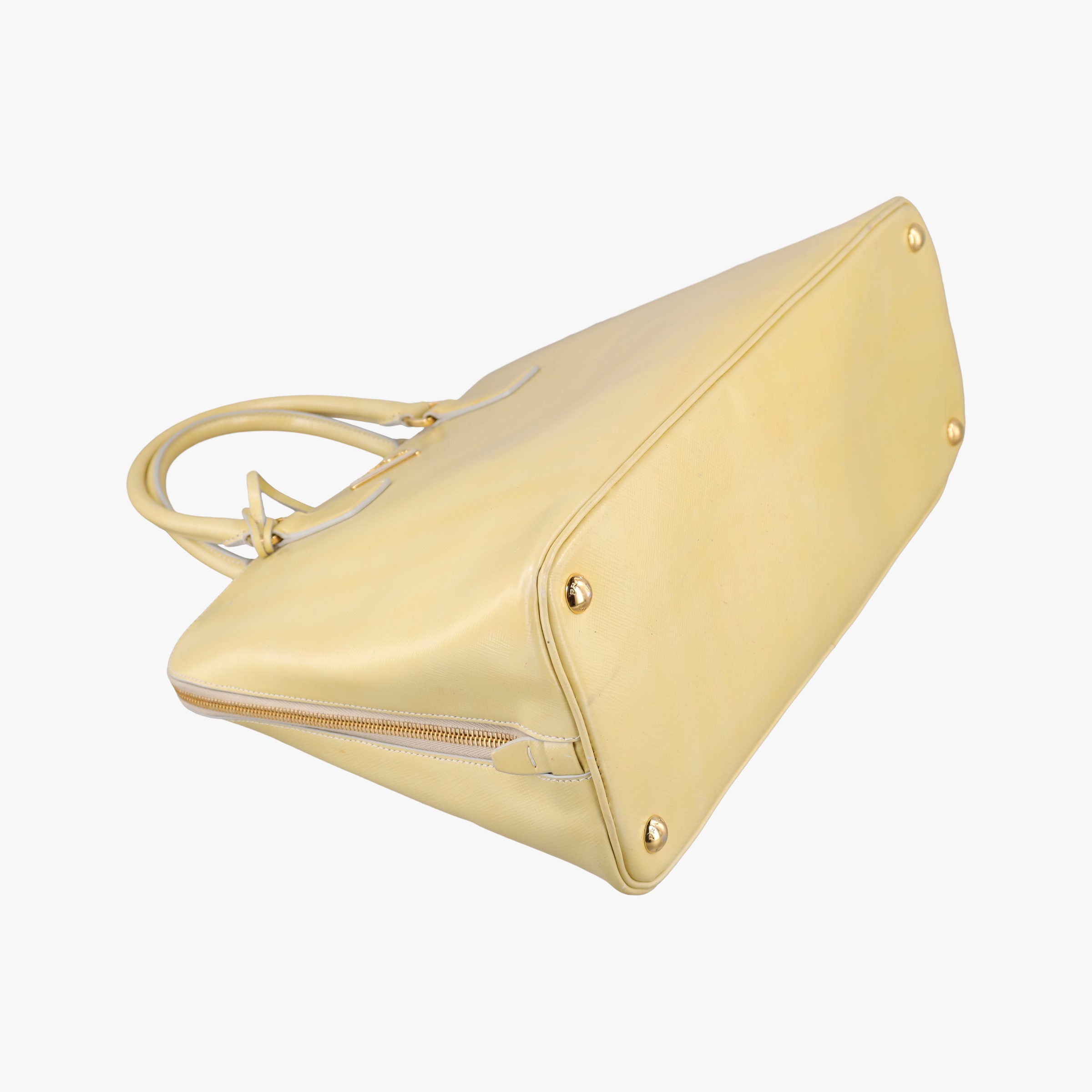 Pre-owned Prada Promenade Yellow SAFFIANO Leather BN2558 handbag | stylenewstar