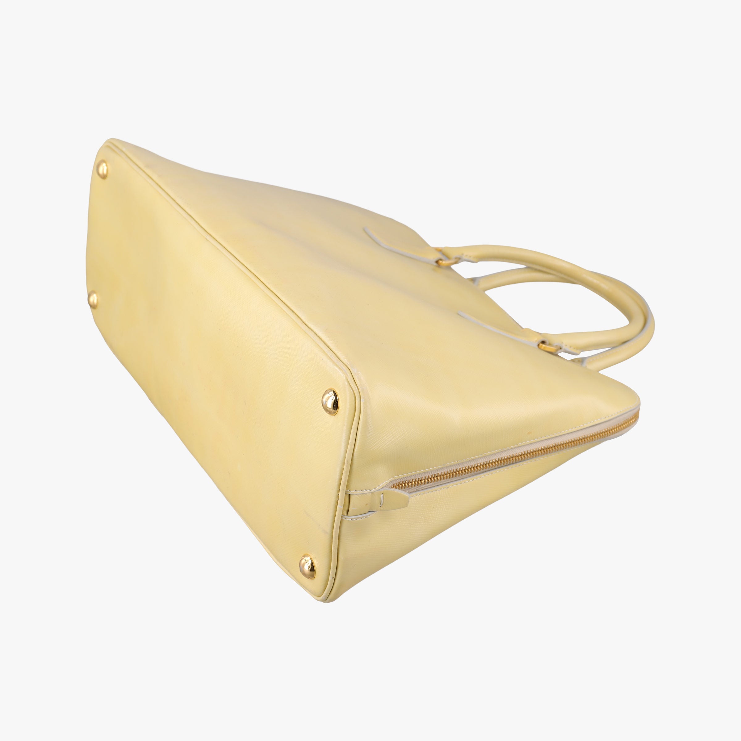 Pre-owned Prada Promenade Yellow SAFFIANO Leather BN2558 handbag | stylenewstar