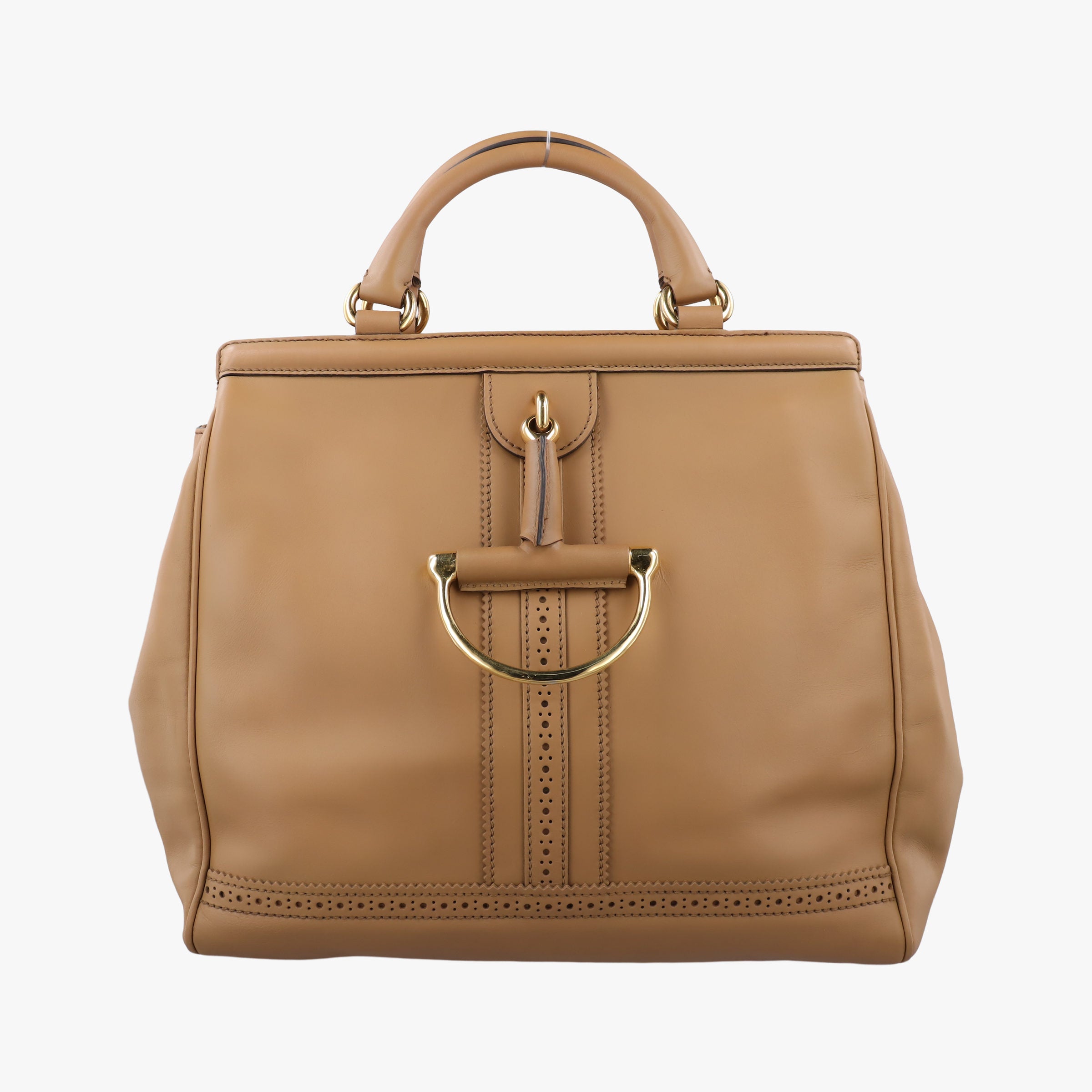 Pre-owned Gucci horse bit Brown leather 296900 handbag | stylenewstar