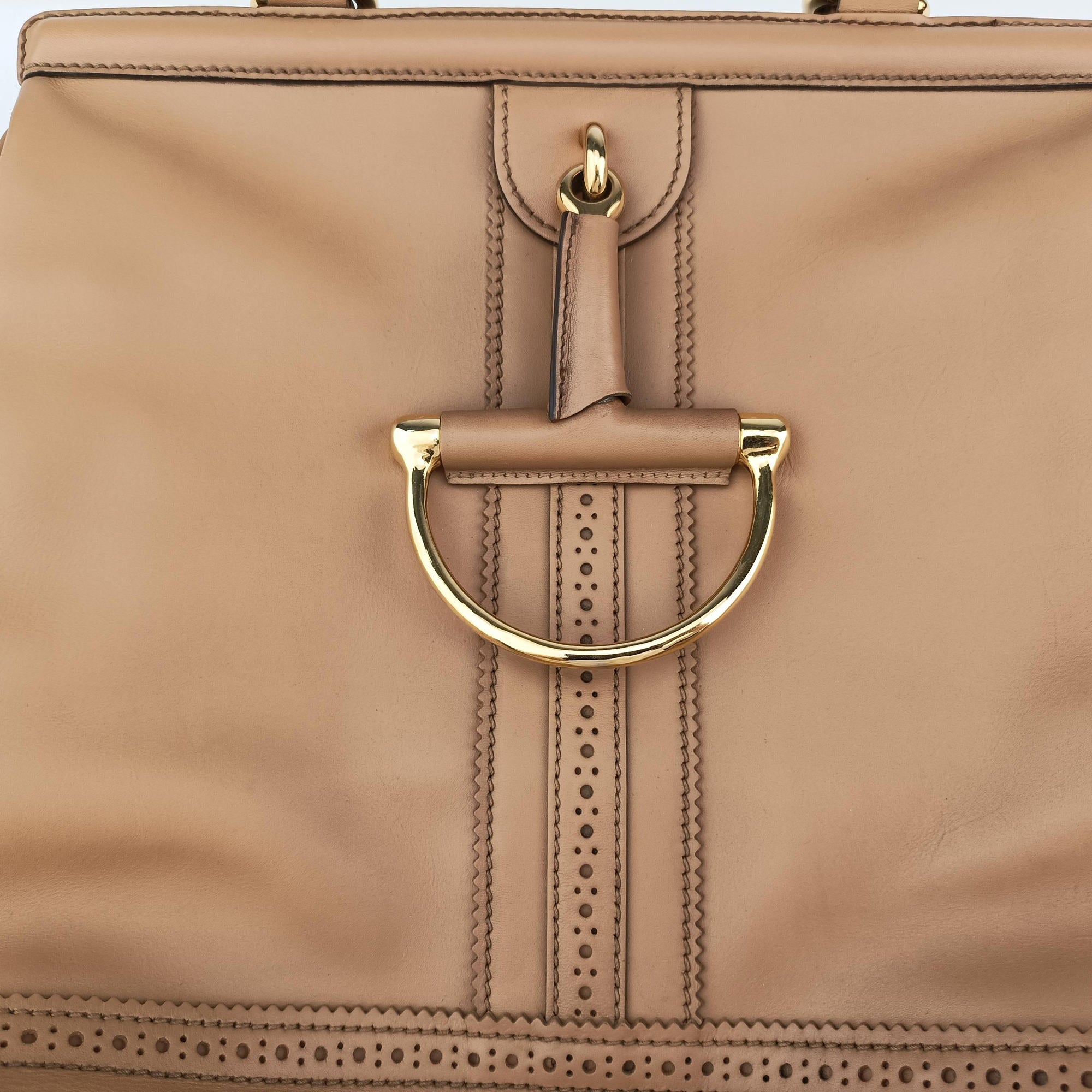 Pre-owned Gucci horse bit Brown leather 296900 handbag | stylenewstar