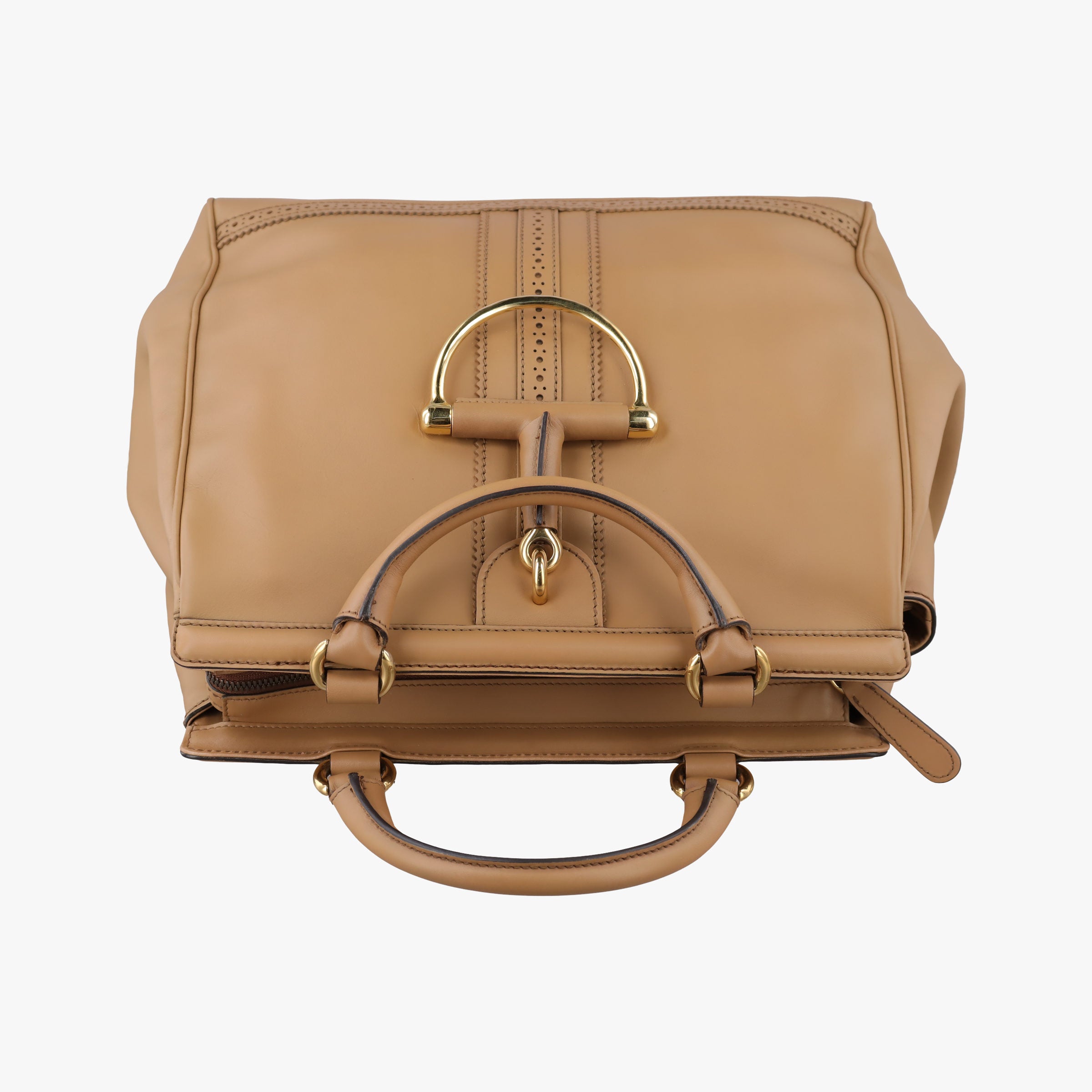 Pre-owned Gucci horse bit Brown leather 296900 handbag | stylenewstar