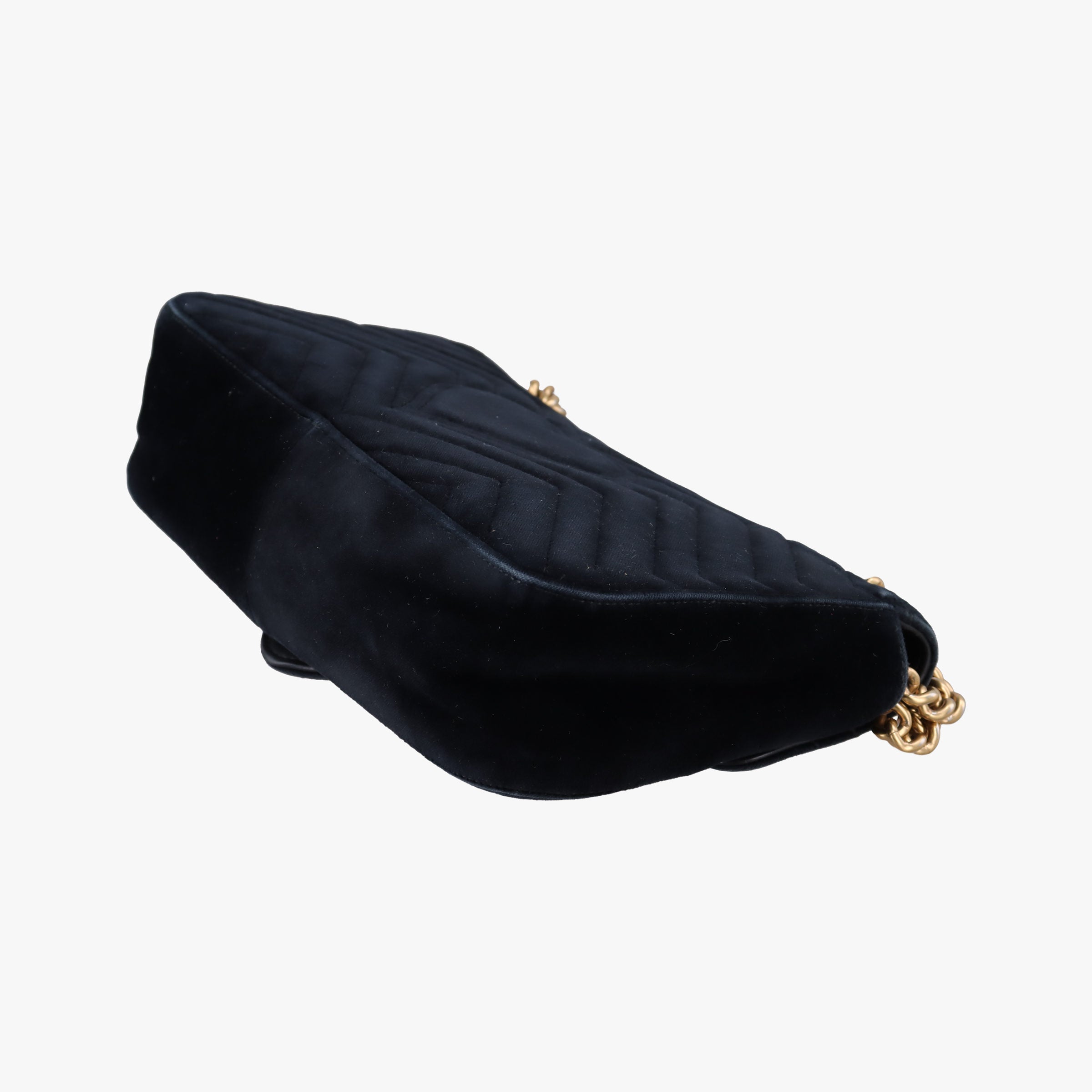 Pre-owned Gucci GG Marmont Black velour 443497 shoulderbag | stylenewstar