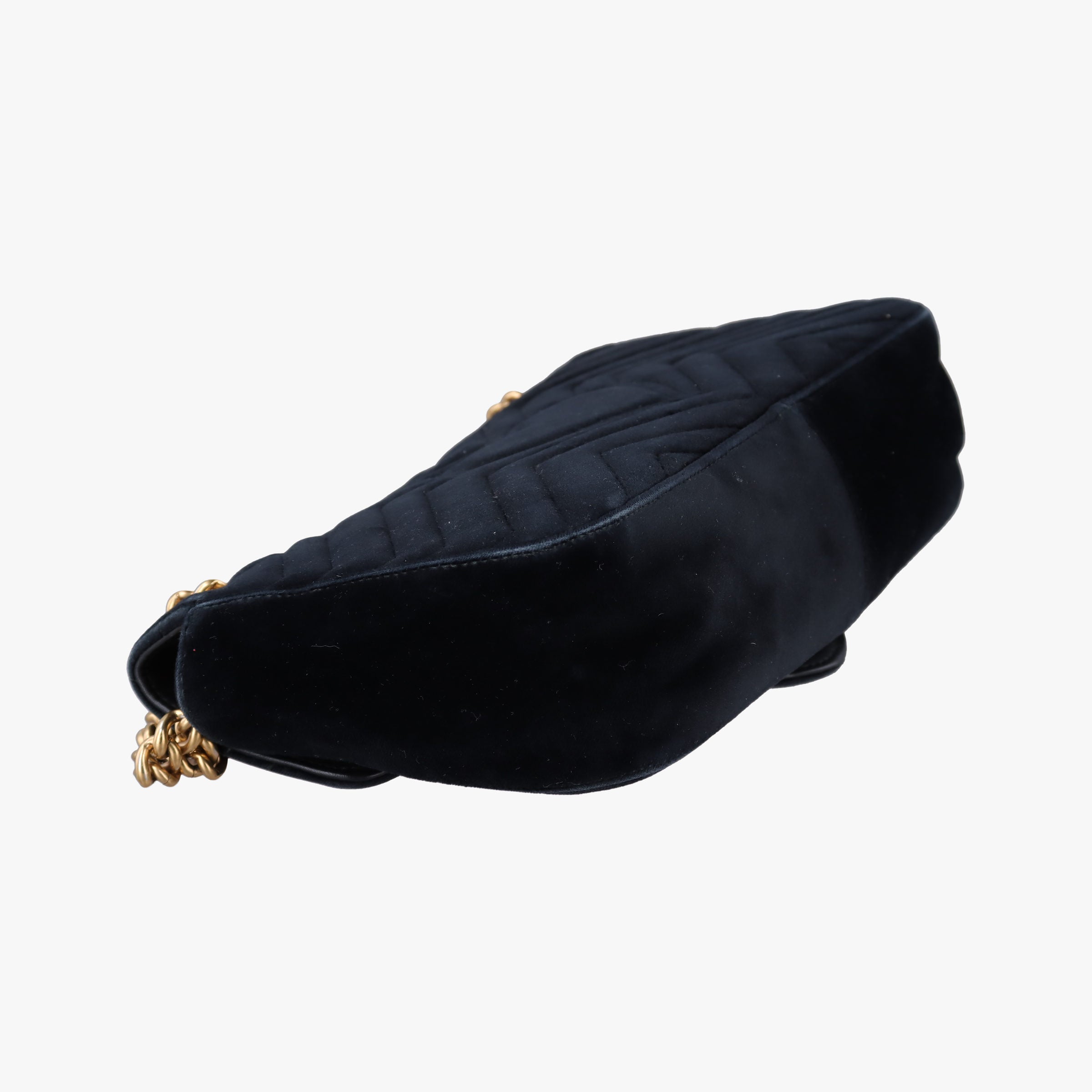 Pre-owned Gucci GG Marmont Black velour 443497 shoulderbag | stylenewstar