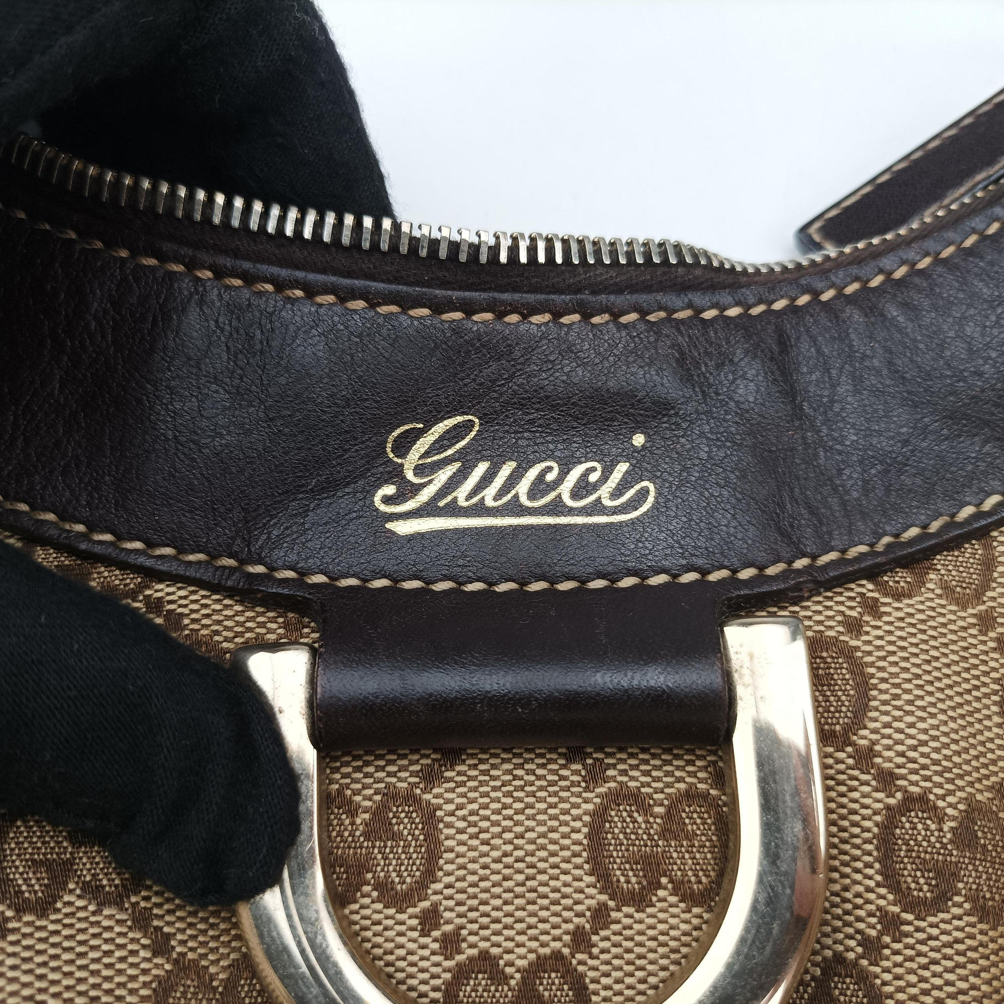 Secondhand Gucci Abbey D-ring Hobo Brown Leather×canvas 190525 shoulderbag | stylenewstar