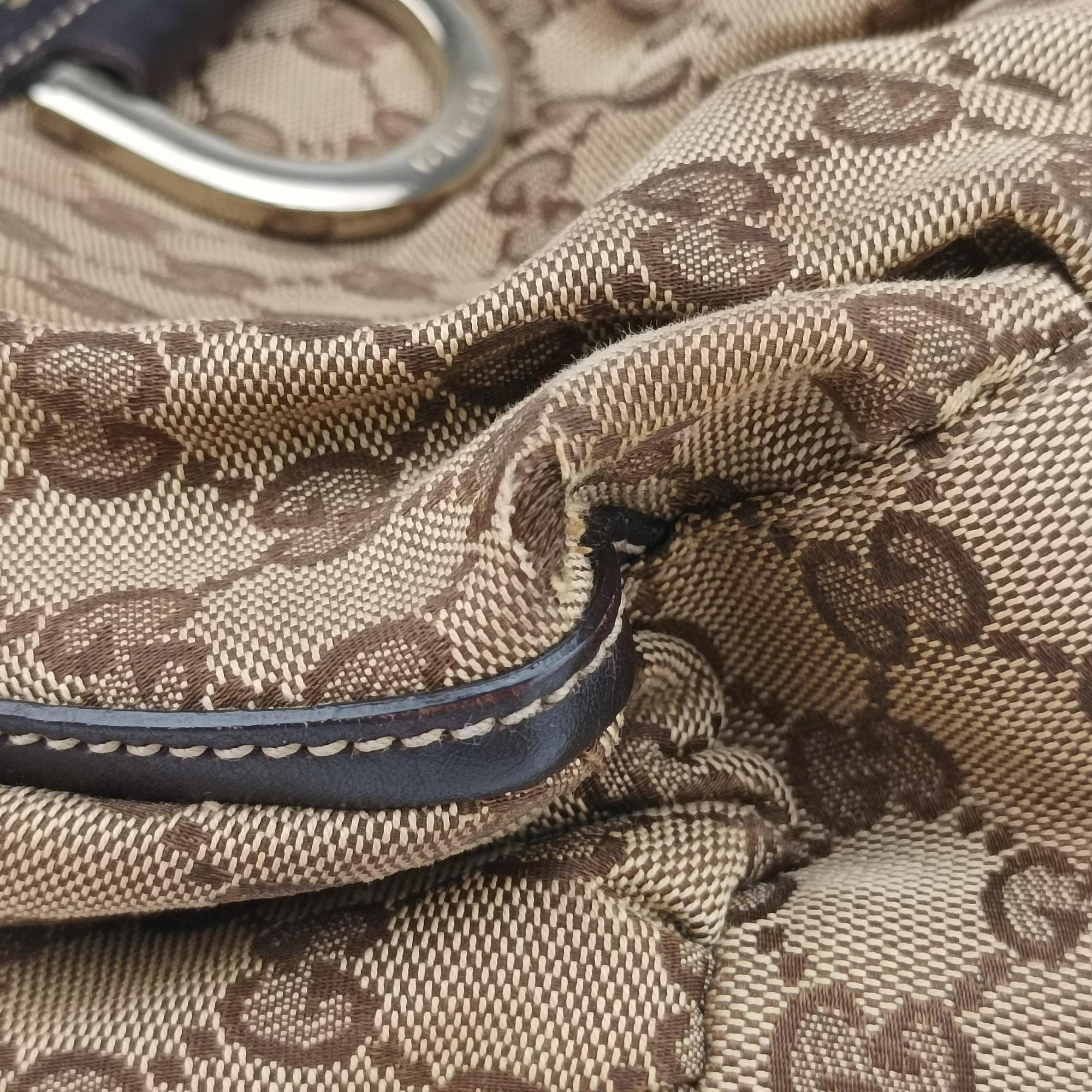 Secondhand Gucci Abbey D-ring Hobo Brown Leather×canvas 190525 shoulderbag | stylenewstar