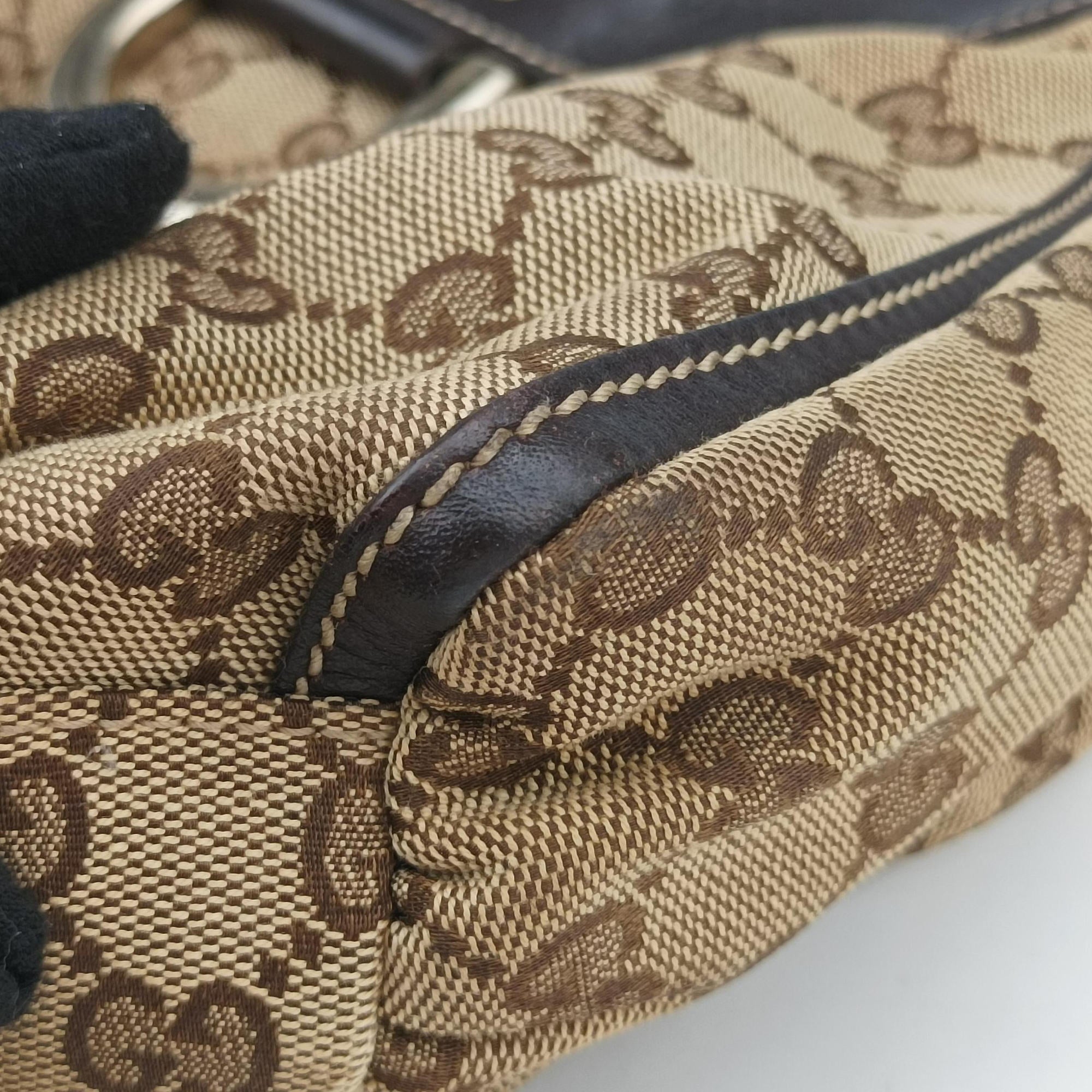 Secondhand Gucci Abbey D-ring Hobo Brown Leather×canvas 190525 shoulderbag | stylenewstar
