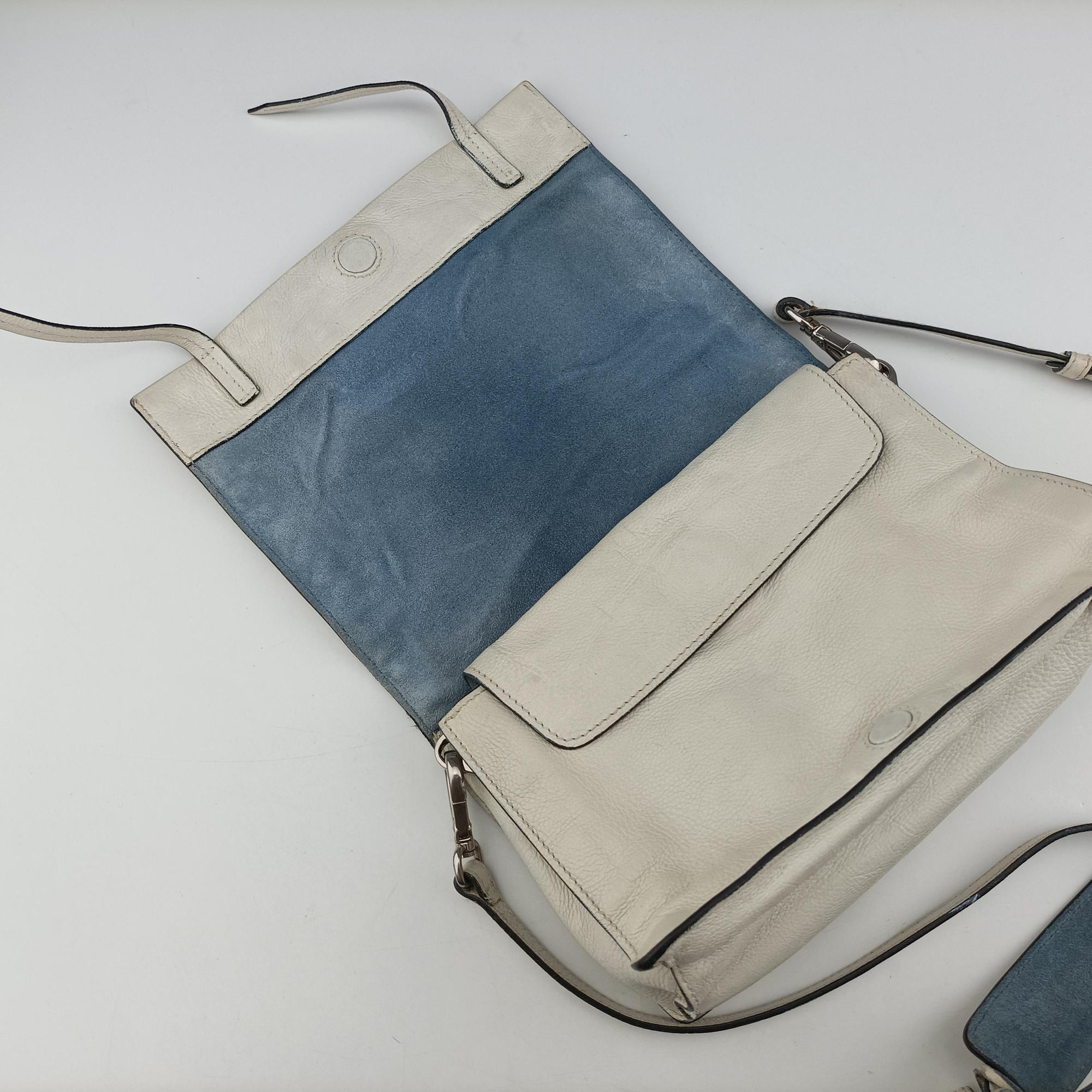 Pre-owned Prada Etiquette White Leather 1BD082 shoulderbag | stylenewstar