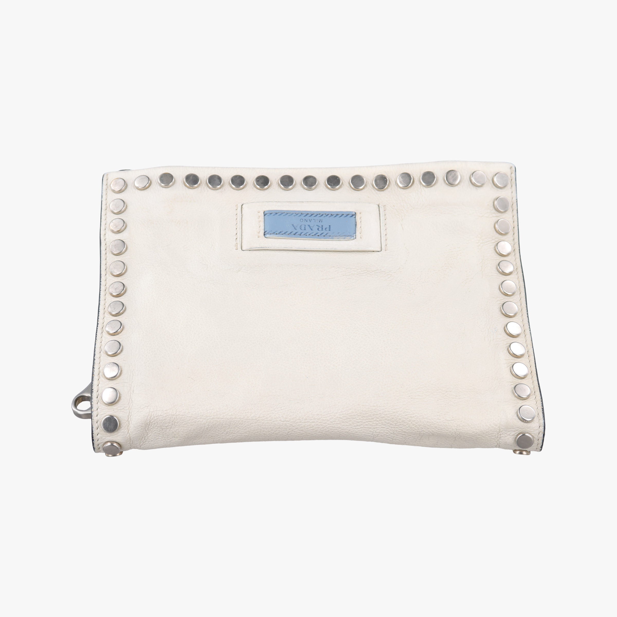 Pre-owned Prada Etiquette White Leather 1BD082 shoulderbag | stylenewstar